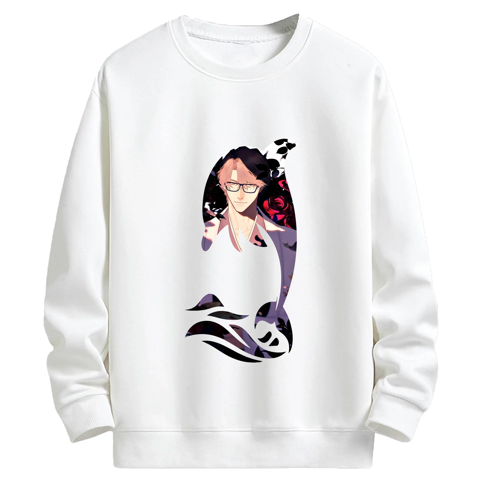 ブリーチ グッズ 藍染 惣右介 - キッズ クルーネックスウェットシャツ ・ フロントプリント ・ 綿80％ ポリエステル20％ ・ 快適 通学 スポーツ 日常使い お散歩用