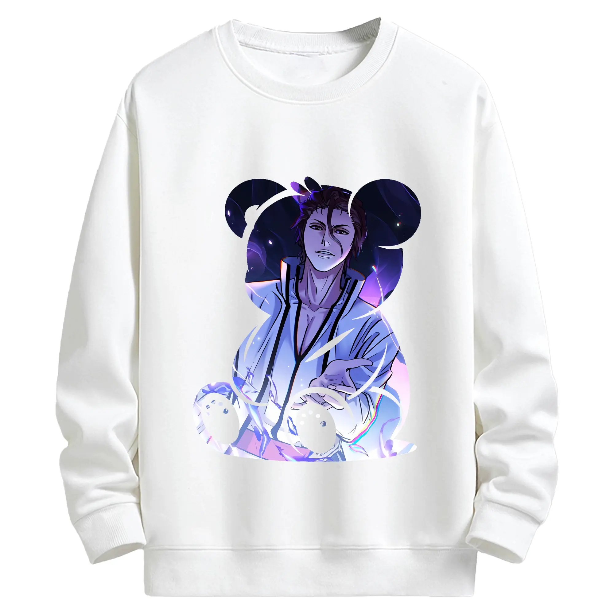 ブリーチ グッズ 藍染 惣右介 - キッズ クルーネックスウェットシャツ ・ フロントプリント ・ 綿80％ ポリエステル20％ ・ 快適 通学 スポーツ 日常使い お散歩用