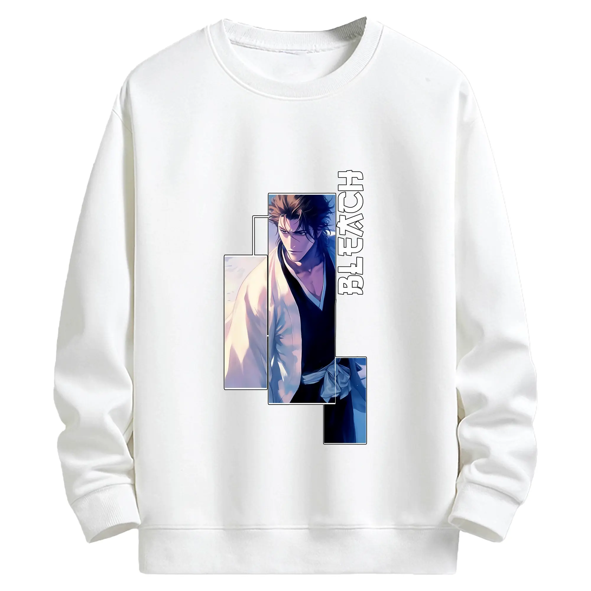 ブリーチ グッズ 藍染 惣右介 - キッズ クルーネックスウェットシャツ ・ フロントプリント ・ 綿80％ ポリエステル20％ ・ 快適 通学 スポーツ 日常使い お散歩用