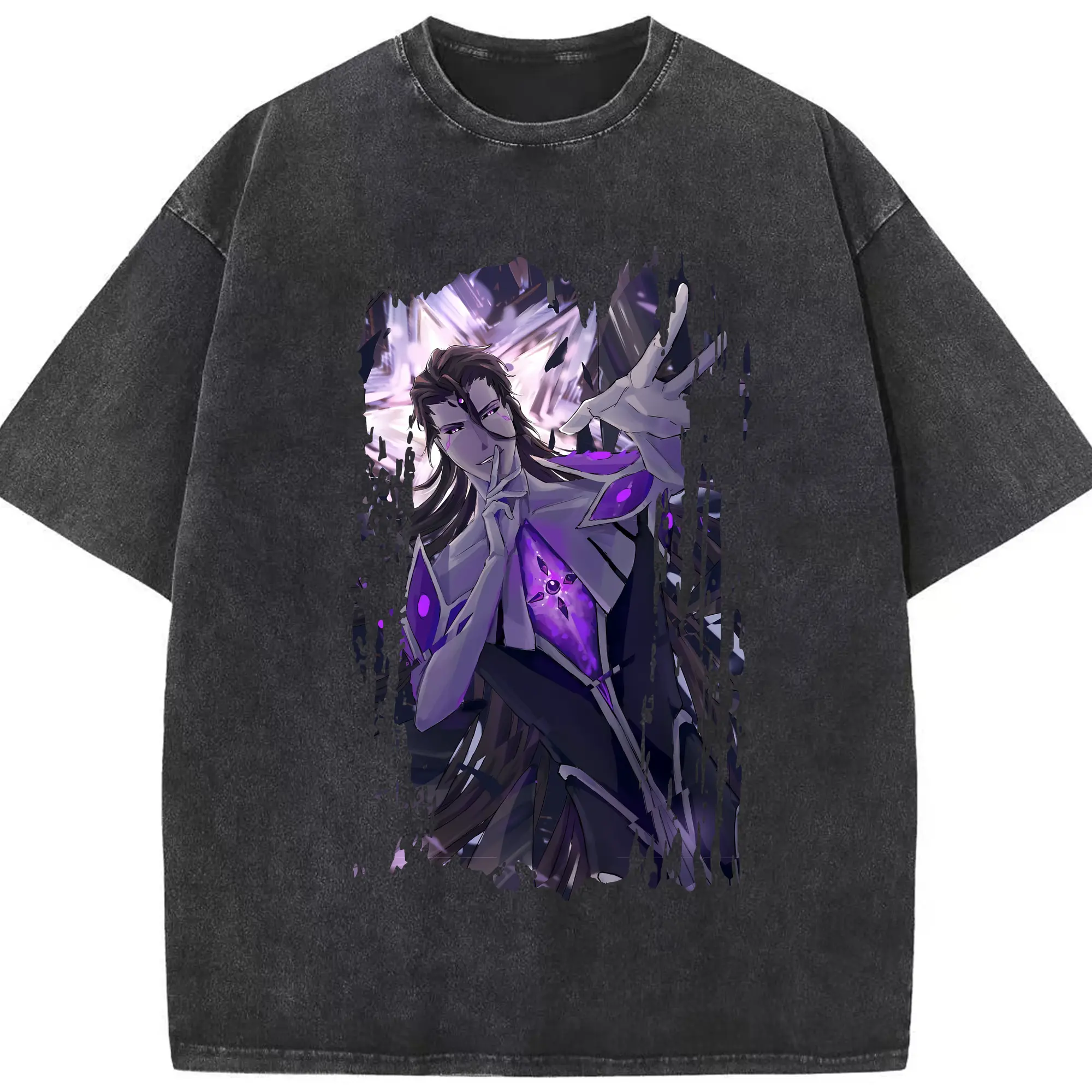 ブリーチ グッズ 藍染 惣右介 - 綿100％ ヴィンテージ風 半袖Tシャツ ・ フロントプリント ・ 柔らか肌触り ・ 通気性 快適 ・ スポーツ カジュアル 外出用