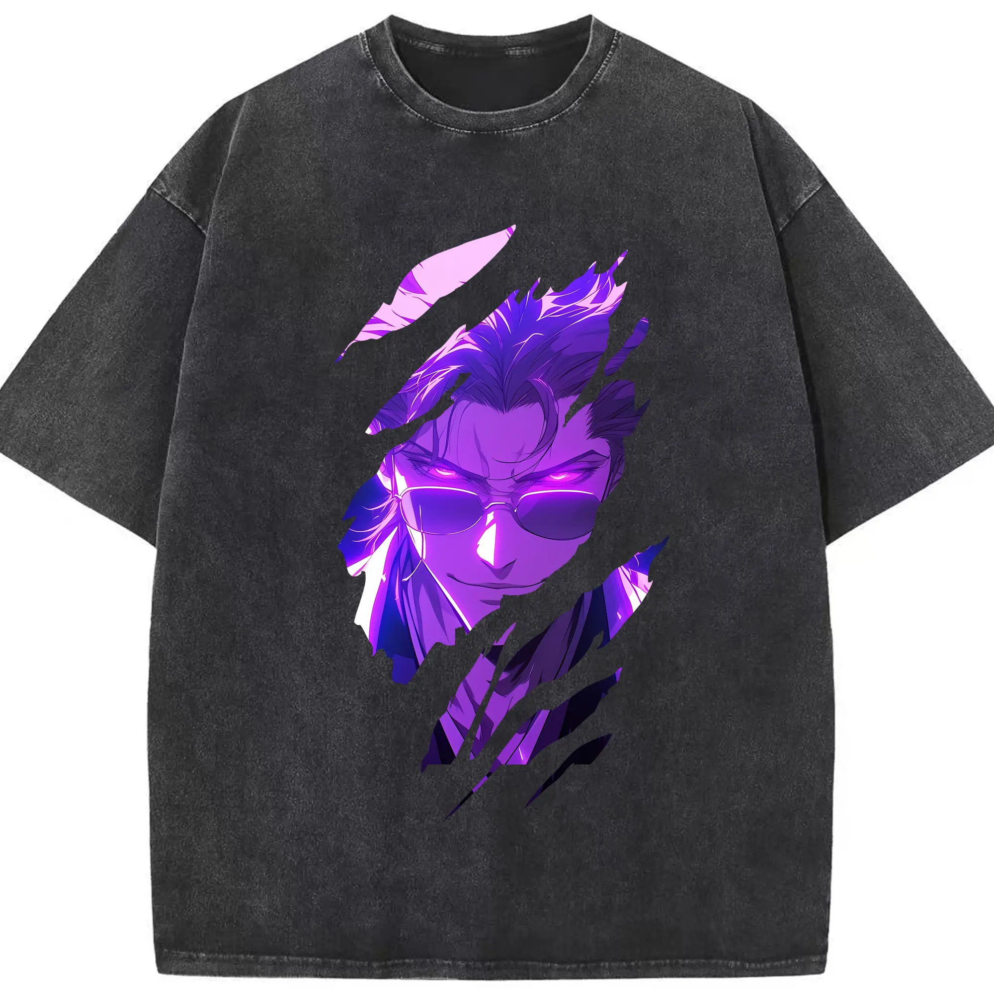 ブリーチ グッズ 藍染 惣右介 - 綿100％ ヴィンテージ風 半袖Tシャツ ・ フロントプリント ・ 柔らか肌触り ・ 通気性 快適 ・ スポーツ カジュアル 外出用