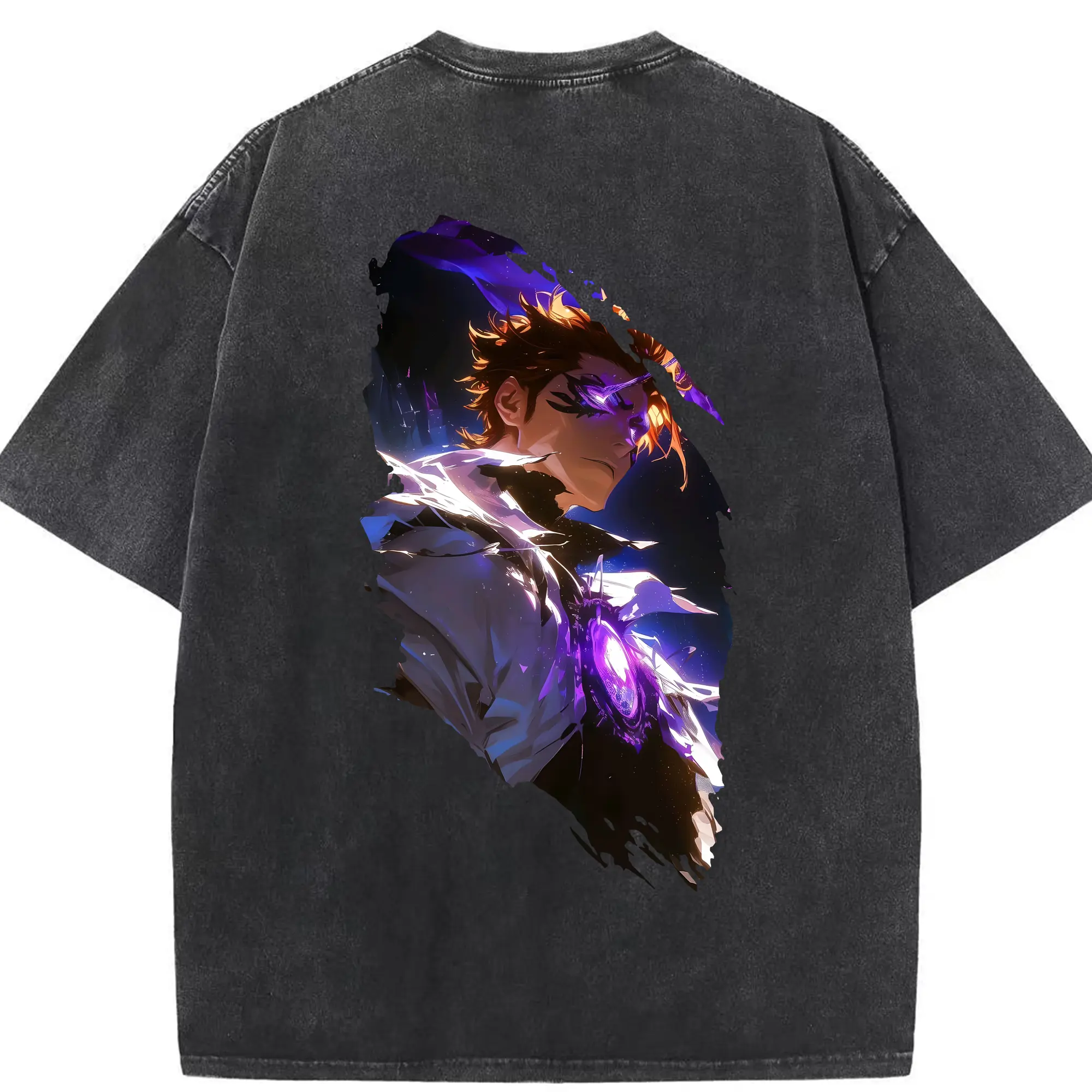 ブリーチ グッズ 藍染 惣右介 - 綿100％ ヴィンテージ風 半袖Tシャツ ・ 背面プリント ・ 柔らか肌触り ・ 通気性 快適 ・ スポーツ カジュアル 外出用