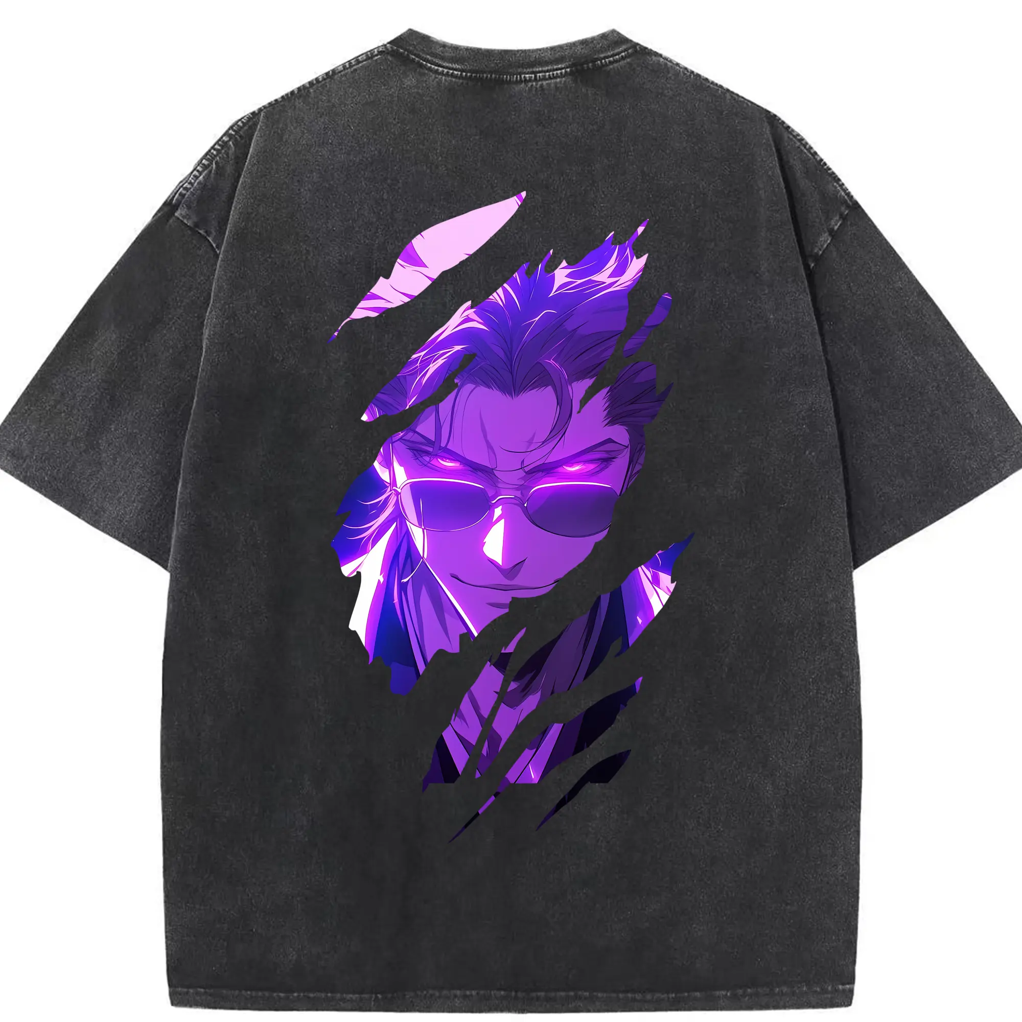 ブリーチ グッズ 藍染 惣右介 - 綿100％ ヴィンテージ風 半袖Tシャツ ・ 背面プリント ・ 柔らか肌触り ・ 通気性 快適 ・ スポーツ カジュアル 外出用