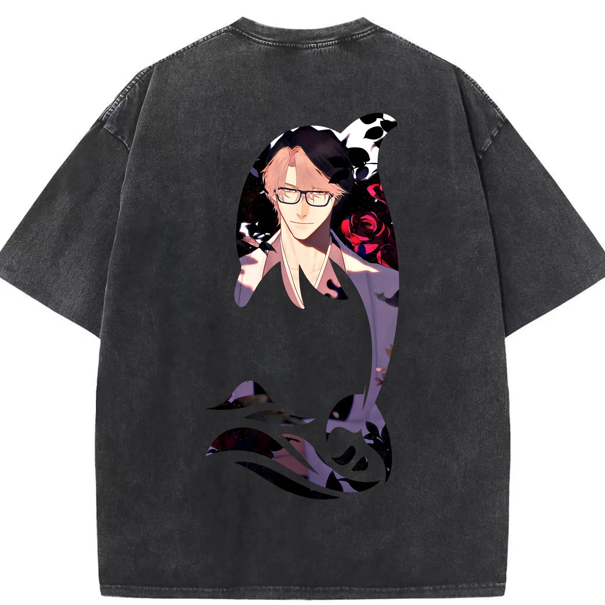 ブリーチ グッズ 藍染 惣右介 - 綿100％ ヴィンテージ風 半袖Tシャツ ・ 背面プリント ・ 柔らか肌触り ・ 通気性 快適 ・ スポーツ カジュアル 外出用