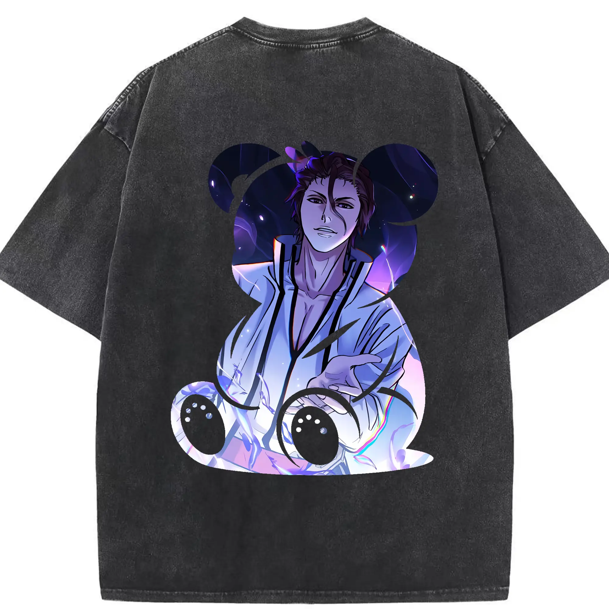 ブリーチ グッズ 藍染 惣右介 - 綿100％ ヴィンテージ風 半袖Tシャツ ・ 背面プリント ・ 柔らか肌触り ・ 通気性 快適 ・ スポーツ カジュアル 外出用