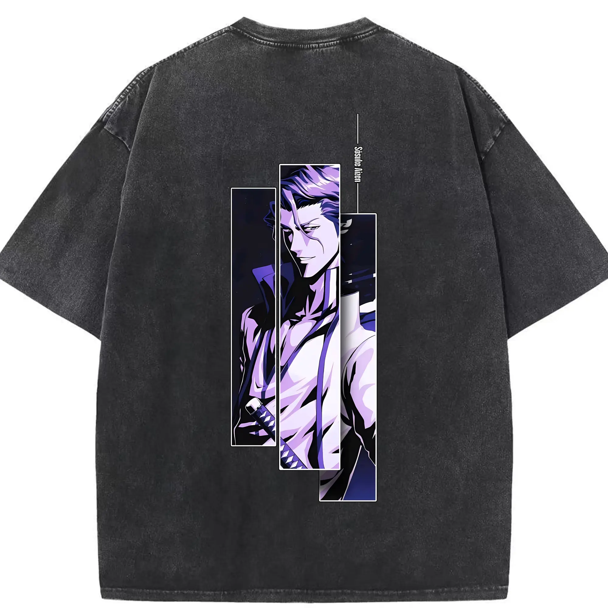 ブリーチ グッズ 藍染 惣右介 - 綿100％ ヴィンテージ風 半袖Tシャツ ・ 背面プリント ・ 柔らか肌触り ・ 通気性 快適 ・ スポーツ カジュアル 外出用