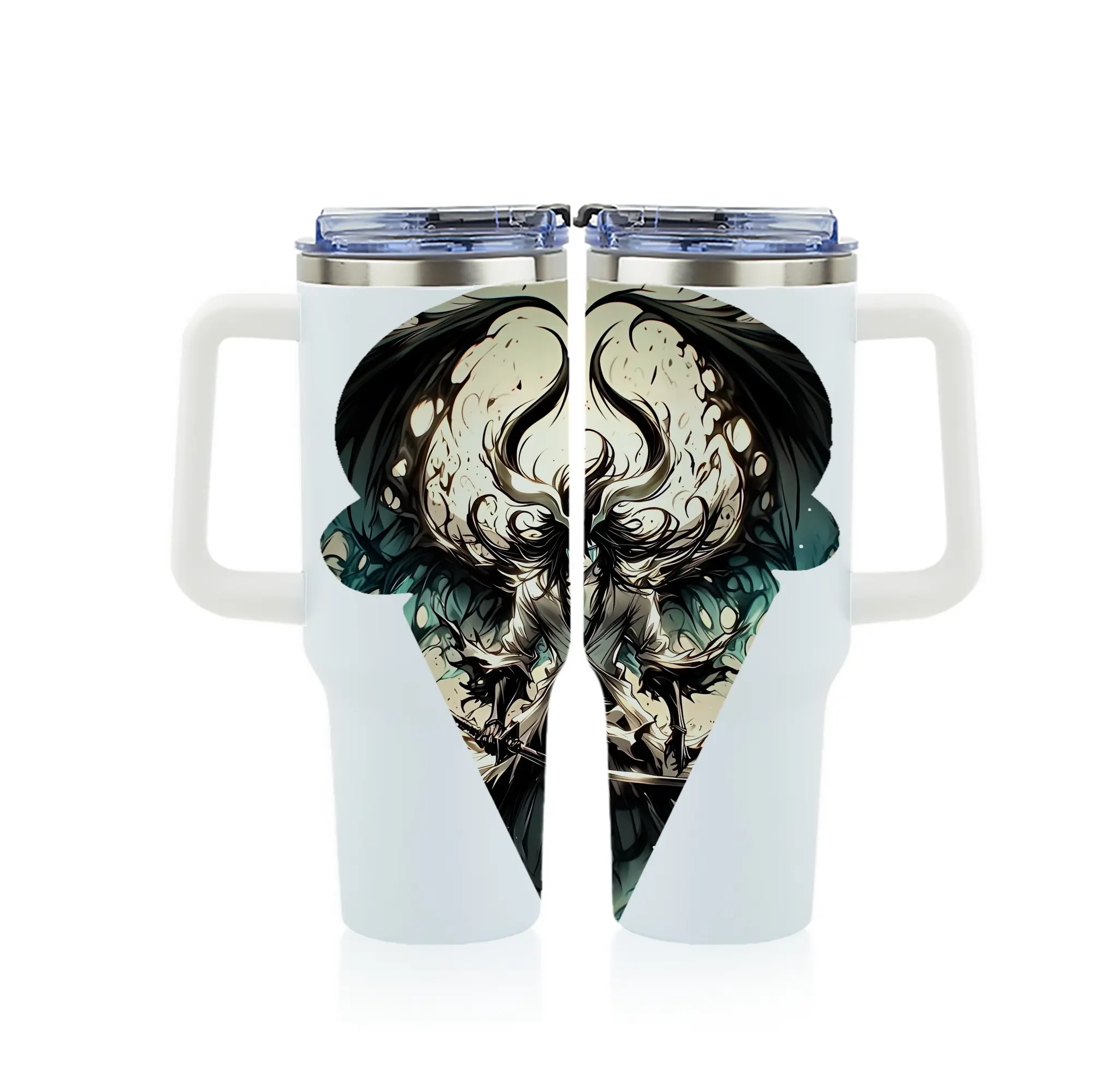 ブリーチ グッズ ウルキオラ・シファー - 1200mL フルプリント車用タンブラー ・ 304ステンレス 内側 ・ 201ステンレス 外側 ・ 保温 保冷 ・ 通勤 ドライブ アウトドア用