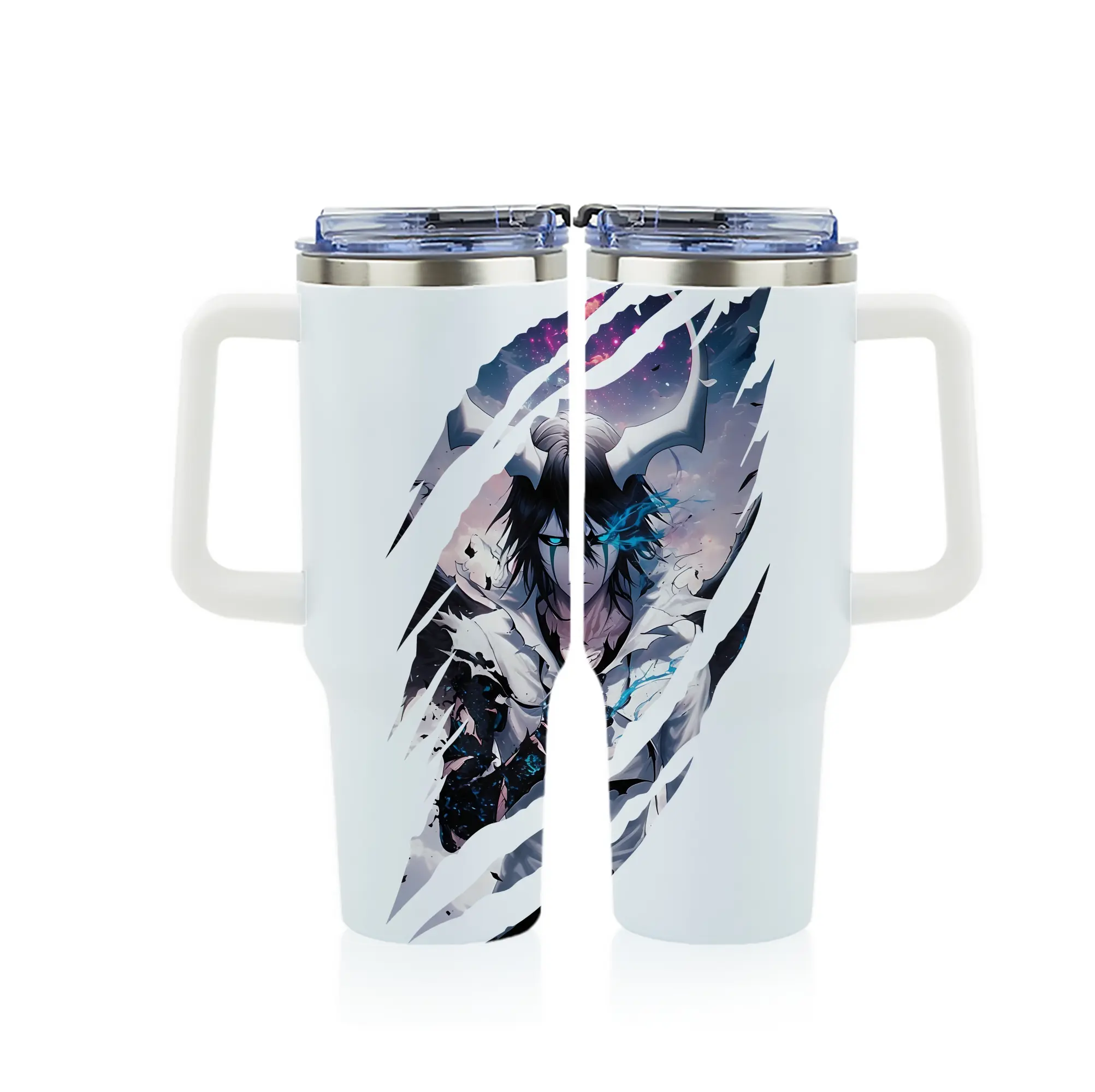 ブリーチ グッズ ウルキオラ・シファー - 1200mL フルプリント車用タンブラー ・ 304ステンレス 内側 ・ 201ステンレス 外側 ・ 保温 保冷 ・ 通勤 ドライブ アウトドア用