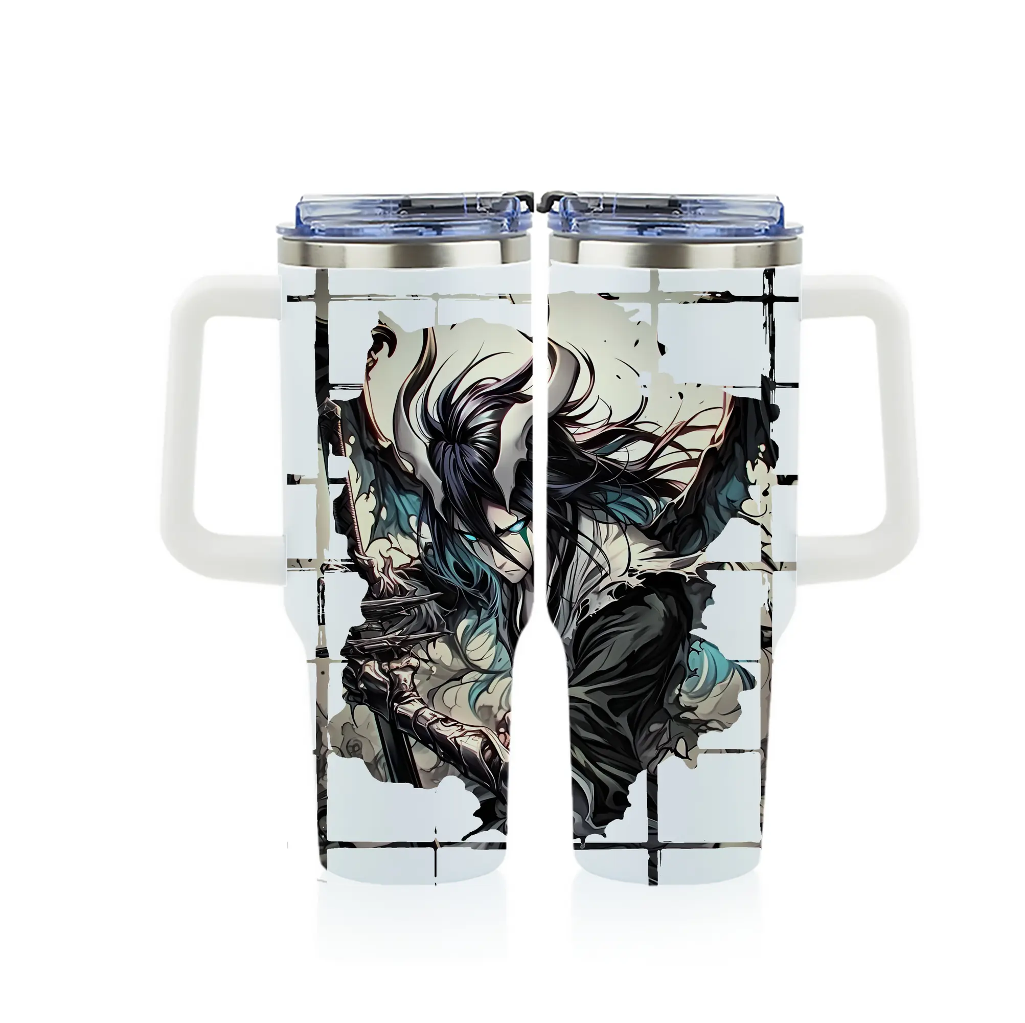 ブリーチ グッズ ウルキオラ・シファー - 1200mL フルプリント車用タンブラー ・ 304ステンレス 内側 ・ 201ステンレス 外側 ・ 保温 保冷 ・ 通勤 ドライブ アウトドア用