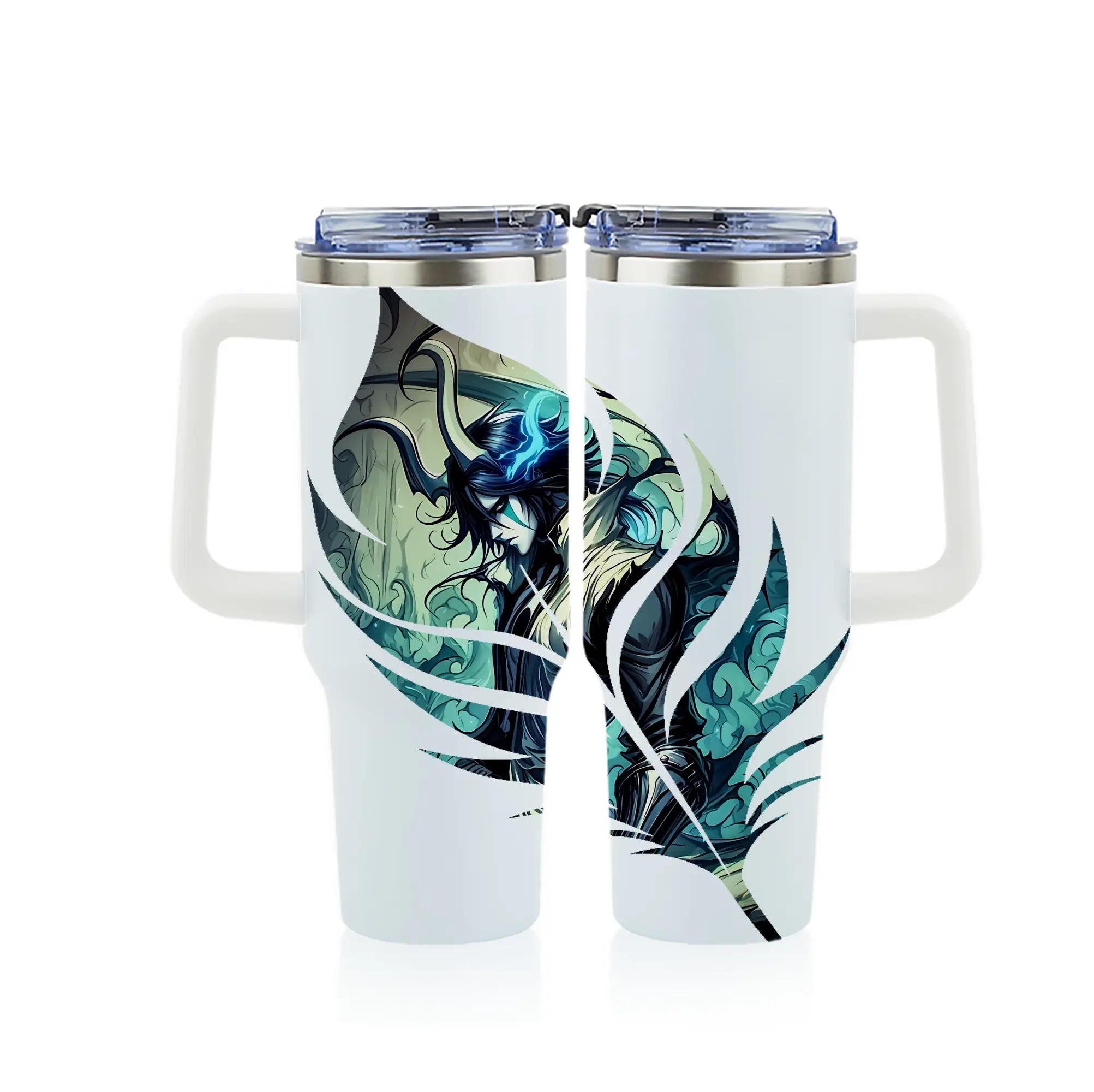 ブリーチ グッズ ウルキオラ・シファー - 1200mL フルプリント車用タンブラー ・ 304ステンレス 内側 ・ 201ステンレス 外側 ・ 保温 保冷 ・ 通勤 ドライブ アウトドア用