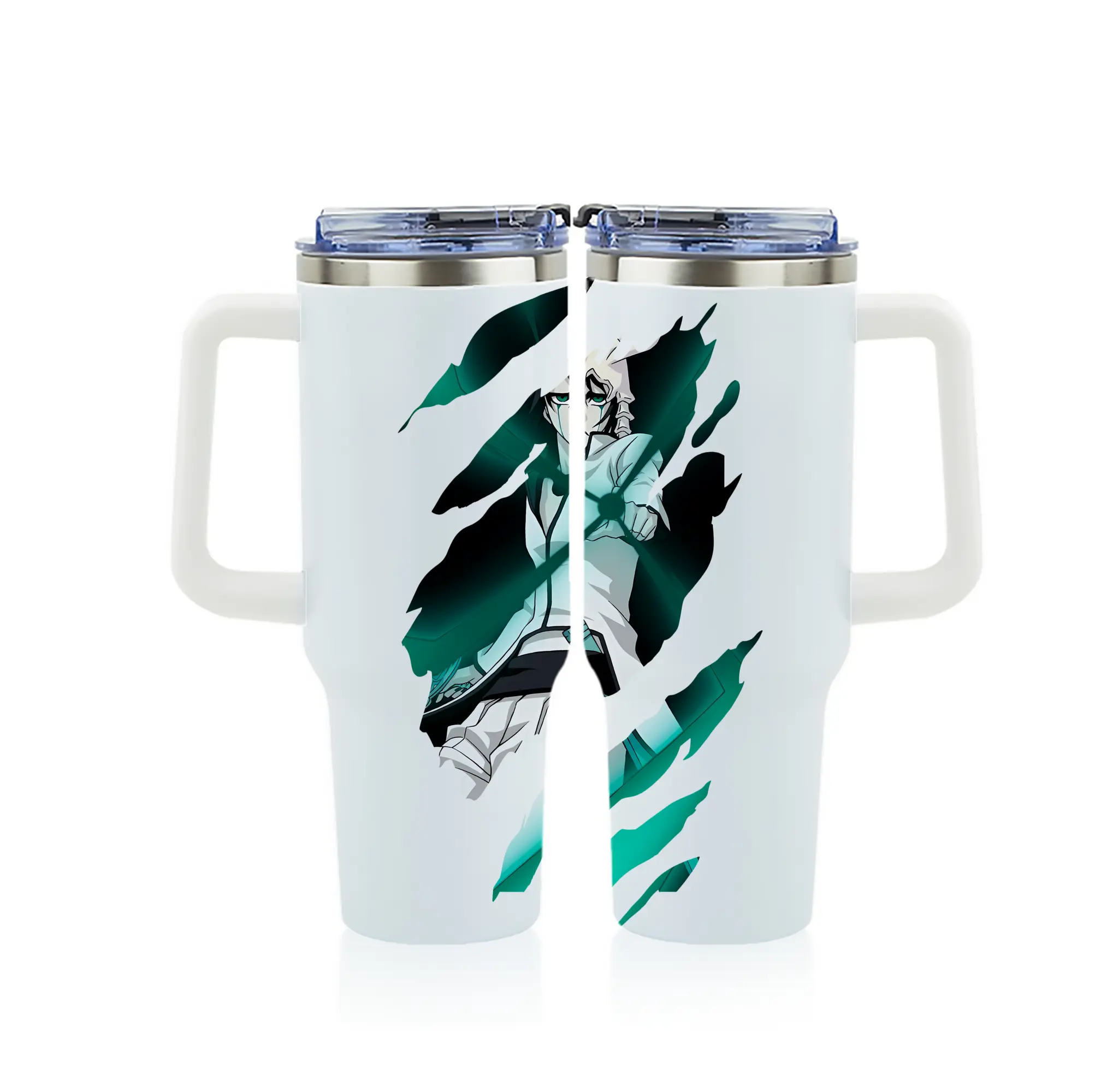 ブリーチ グッズ ウルキオラ・シファー - 1200mL フルプリント車用タンブラー ・ 304ステンレス 内側 ・ 201ステンレス 外側 ・ 保温 保冷 ・ 通勤 ドライブ アウトドア用