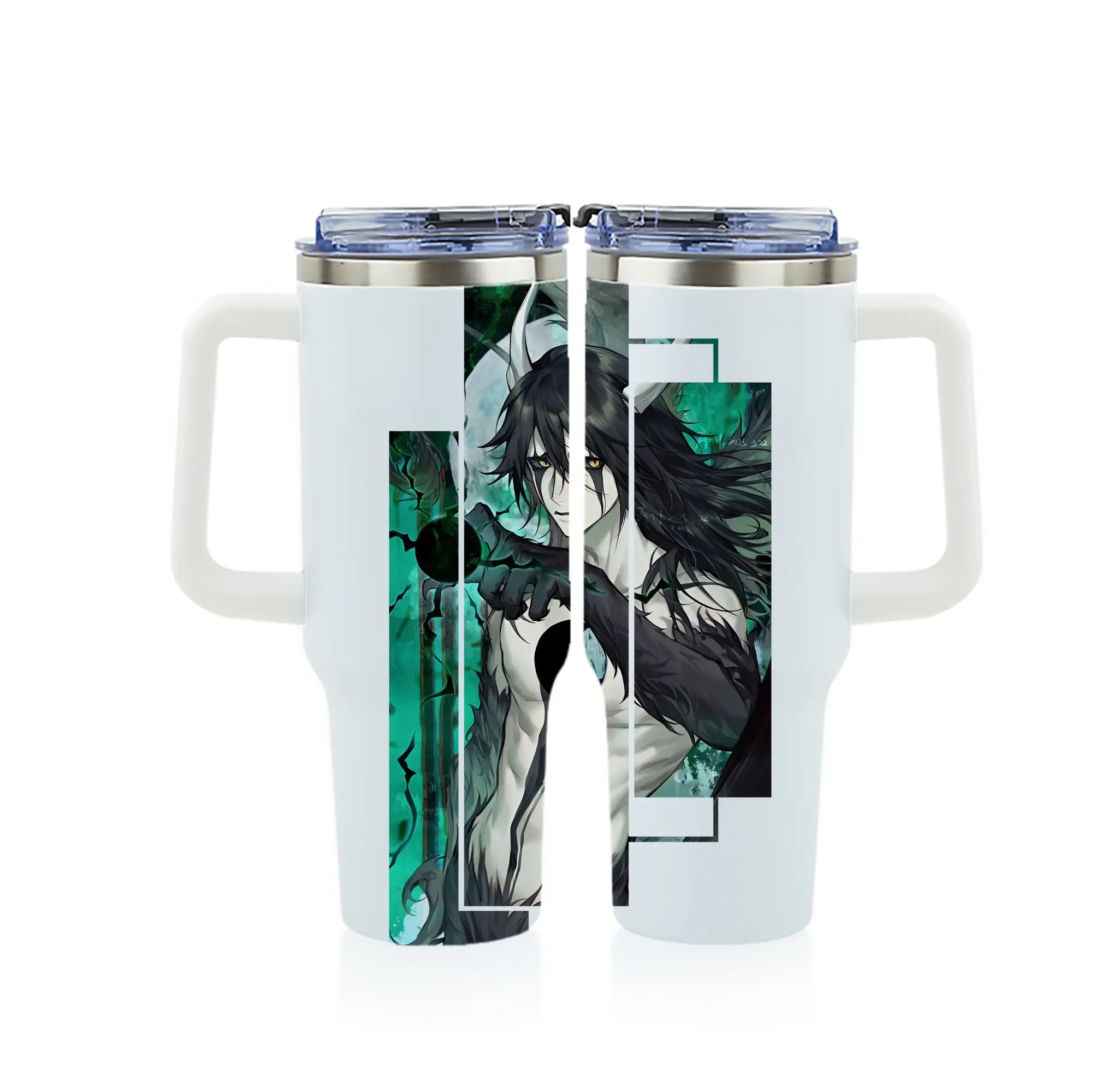 ブリーチ グッズ ウルキオラ・シファー - 1200mL フルプリント車用タンブラー ・ 304ステンレス 内側 ・ 201ステンレス 外側 ・ 保温 保冷 ・ 通勤 ドライブ アウトドア用