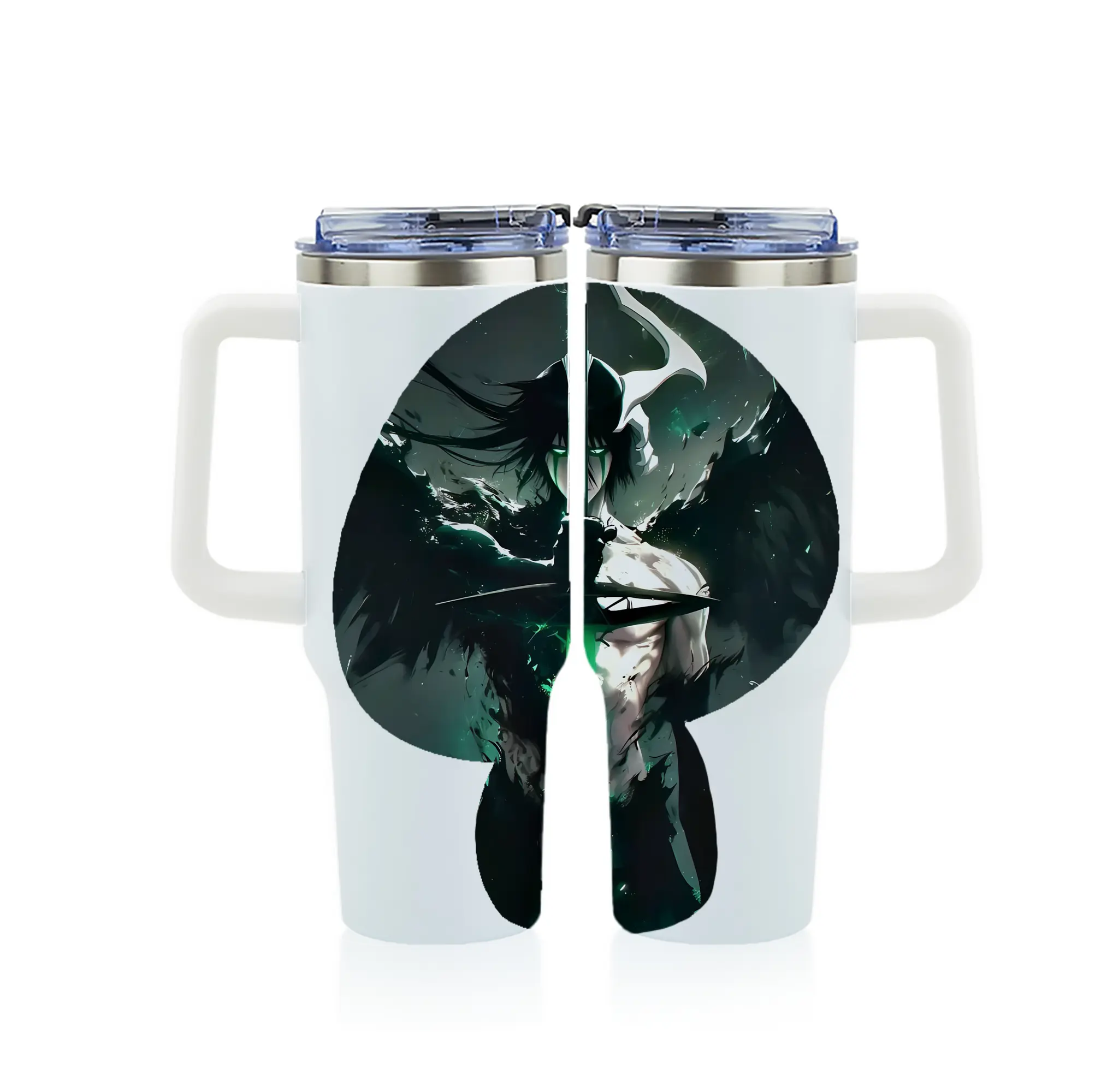 ブリーチ グッズ ウルキオラ・シファー - 1200mL フルプリント車用タンブラー ・ 304ステンレス 内側 ・ 201ステンレス 外側 ・ 保温 保冷 ・ 通勤 ドライブ アウトドア用