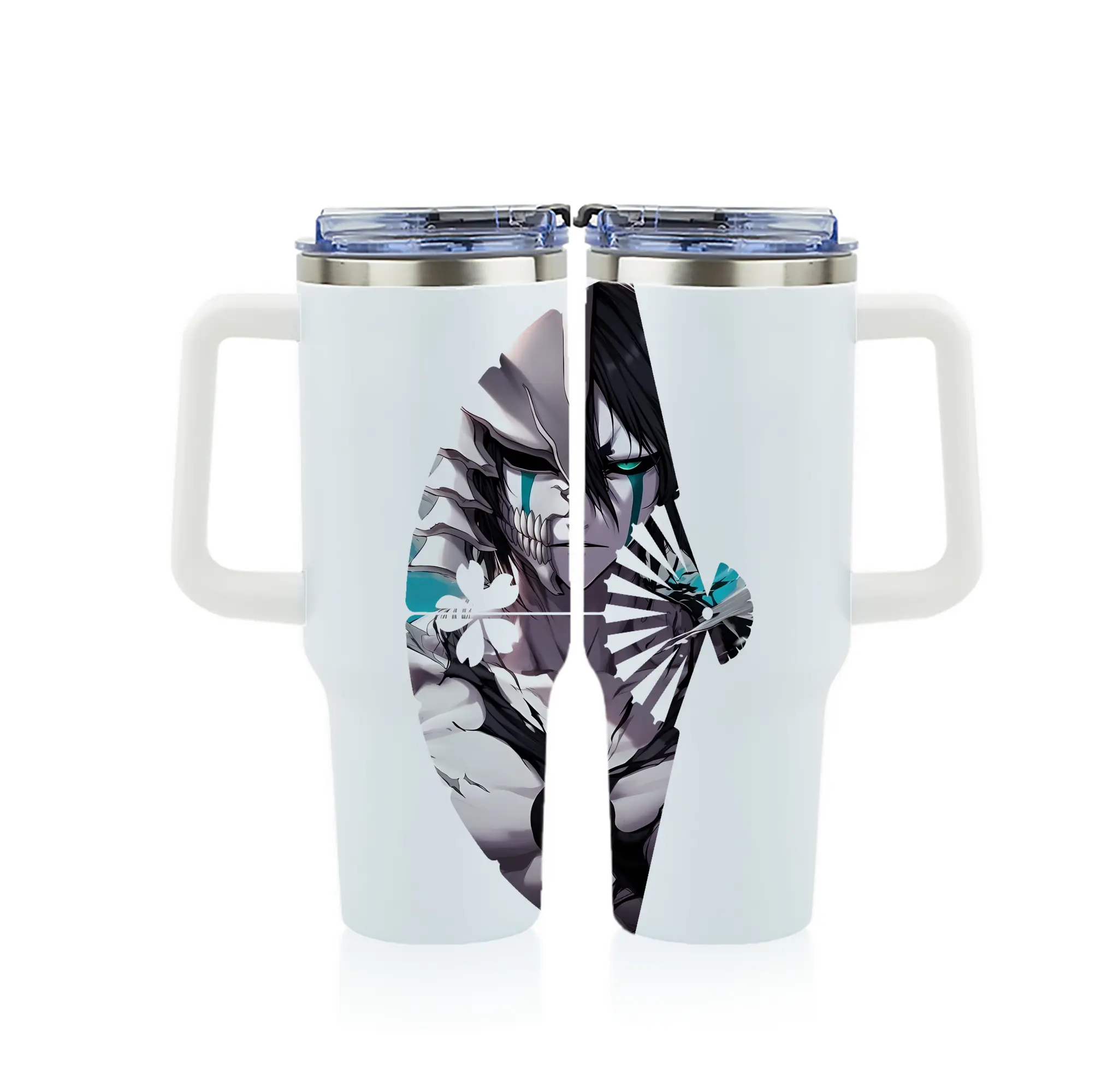 ブリーチ グッズ ウルキオラ・シファー - 1200mL フルプリント車用タンブラー ・ 304ステンレス 内側 ・ 201ステンレス 外側 ・ 保温 保冷 ・ 通勤 ドライブ アウトドア用