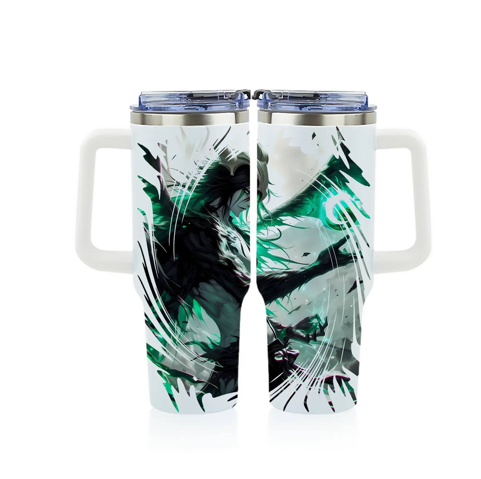 ブリーチ グッズ ウルキオラ・シファー - 1200mL フルプリント車用タンブラー ・ 304ステンレス 内側 ・ 201ステンレス 外側 ・ 保温 保冷 ・ 通勤 ドライブ アウトドア用