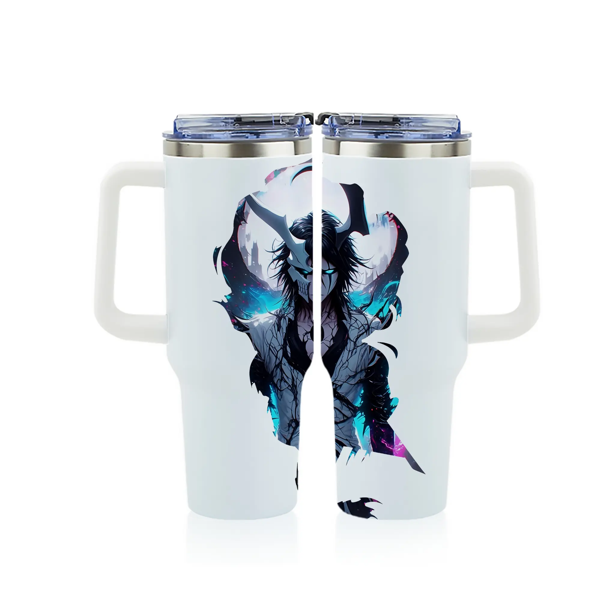 ブリーチ グッズ ウルキオラ・シファー - 1200mL フルプリント車用タンブラー ・ 304ステンレス 内側 ・ 201ステンレス 外側 ・ 保温 保冷 ・ 通勤 ドライブ アウトドア用