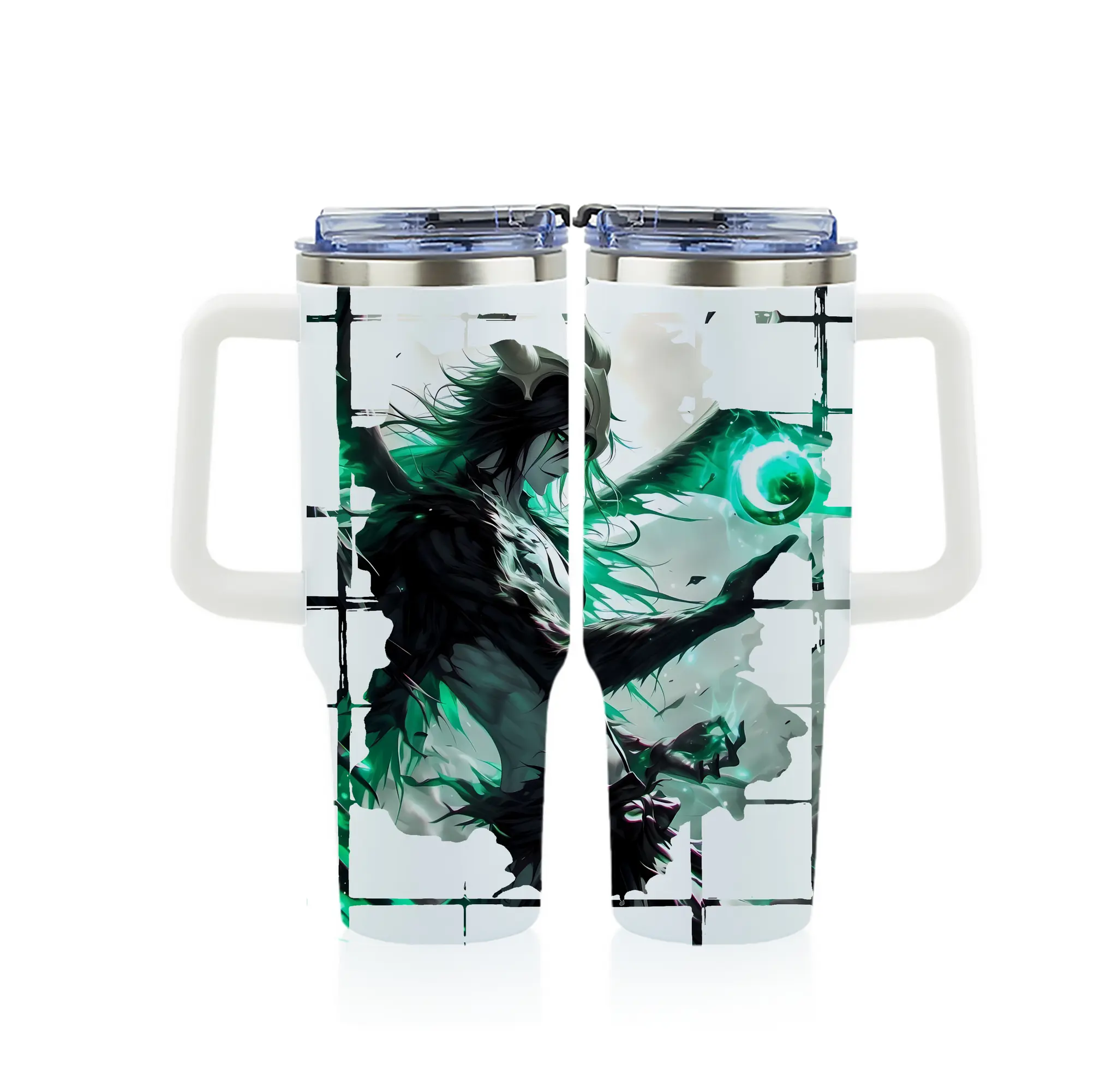 ブリーチ グッズ ウルキオラ・シファー - 1200mL フルプリント車用タンブラー ・ 304ステンレス 内側 ・ 201ステンレス 外側 ・ 保温 保冷 ・ 通勤 ドライブ アウトドア用