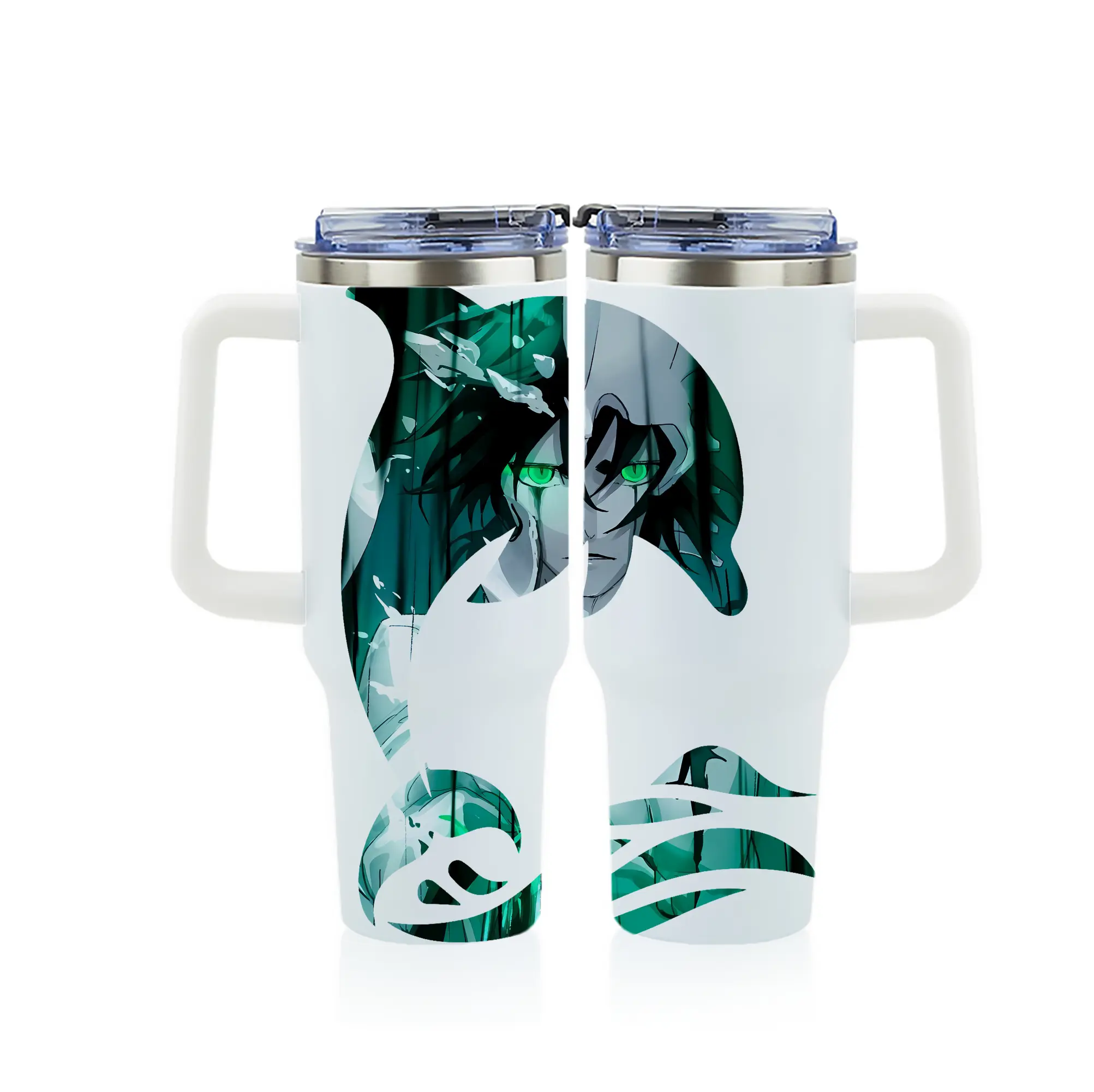 ブリーチ グッズ ウルキオラ・シファー - 1200mL フルプリント車用タンブラー ・ 304ステンレス 内側 ・ 201ステンレス 外側 ・ 保温 保冷 ・ 通勤 ドライブ アウトドア用