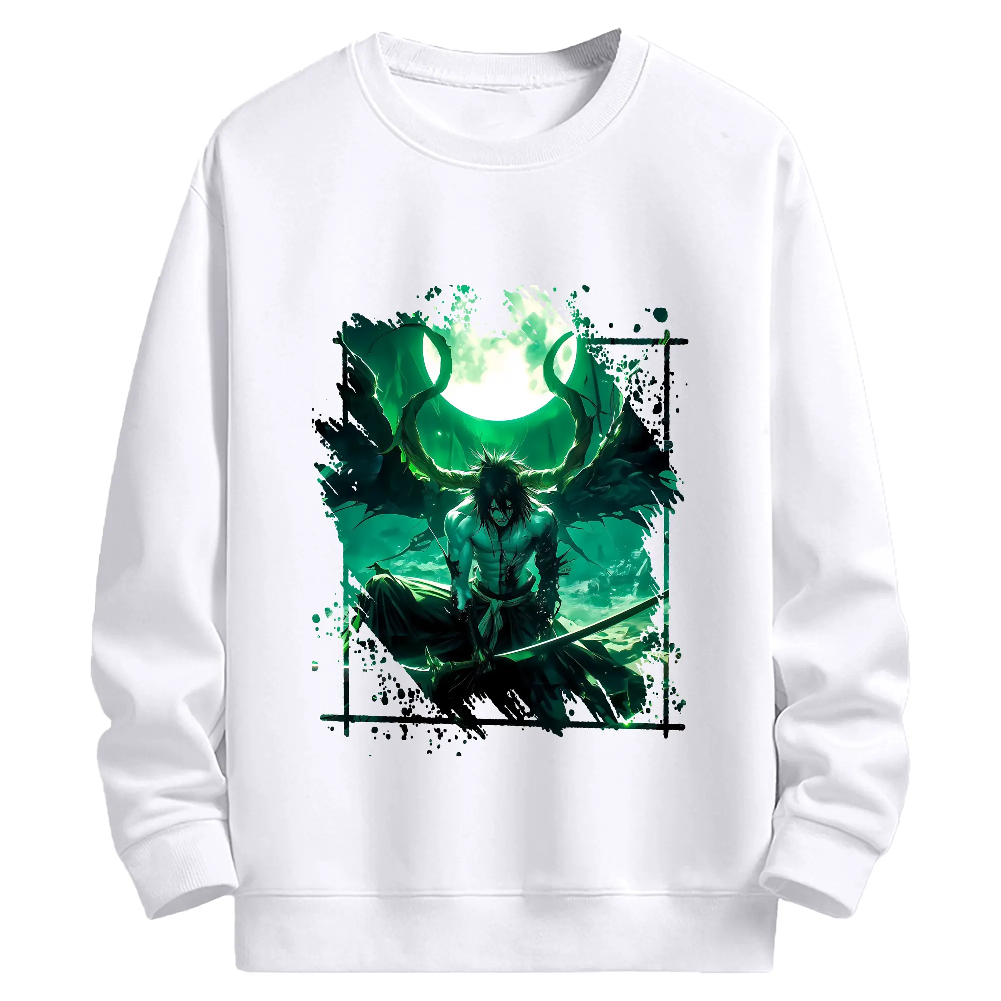 ブリーチ グッズ ウルキオラ・シファー - 高品質 クルーネック スウェット ・ コットン59％ ポリエステル41％ ・ ユニセックス 長袖 トレーナー ・ カジュアル デイリー スポーツ 散歩用