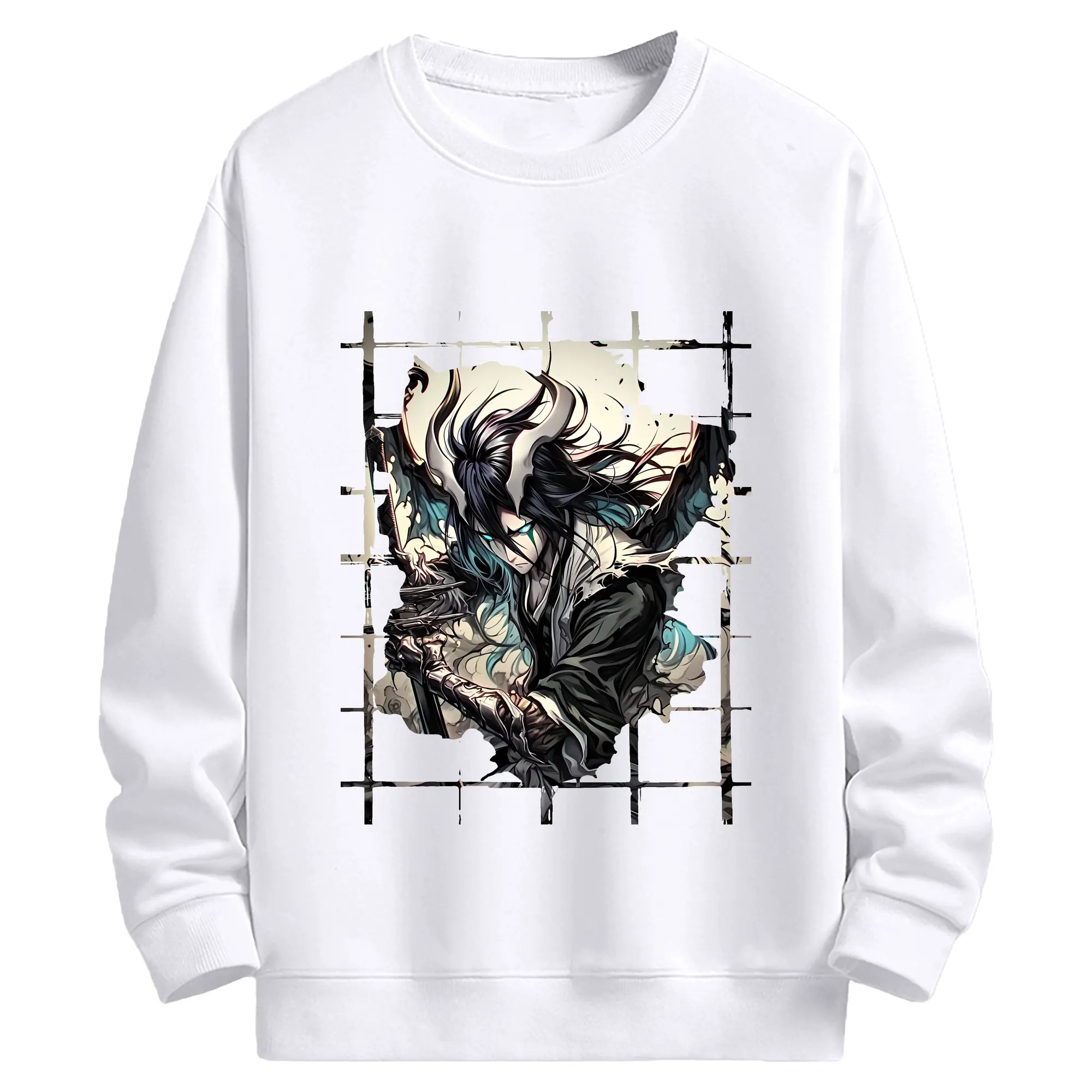 ブリーチ グッズ ウルキオラ・シファー - 高品質 クルーネック スウェット ・ コットン59％ ポリエステル41％ ・ ユニセックス 長袖 トレーナー ・ カジュアル デイリー スポーツ 散歩用