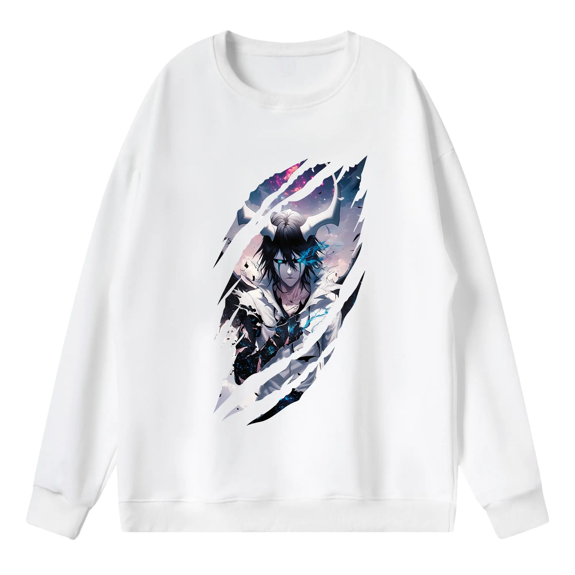 ブリーチ グッズ ウルキオラ・シファー - 薄手 クルーネック スウェット 裏毛260g · ポリエステル 春秋向け カジュアル 男女兼用 · トレーナー デイリー スポーツ 散歩に最適