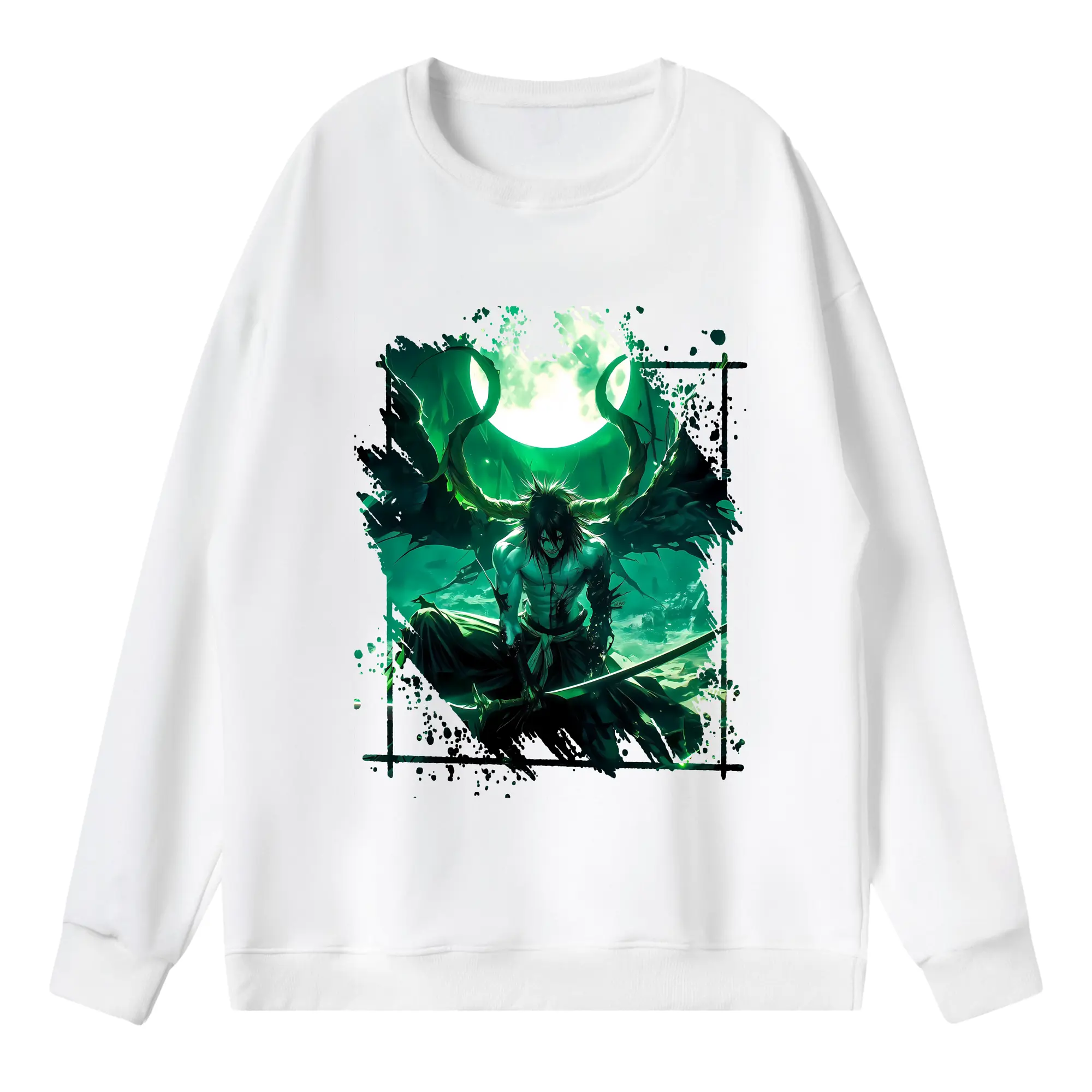 ブリーチ グッズ ウルキオラ・シファー - 薄手 クルーネック スウェット 裏毛260g · ポリエステル 春秋向け カジュアル 男女兼用 · トレーナー デイリー スポーツ 散歩に最適