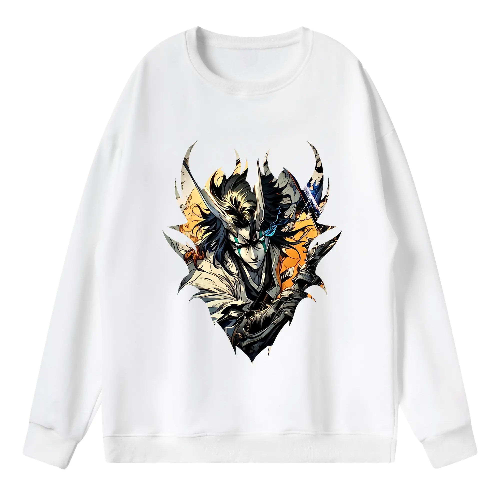 ブリーチ グッズ ウルキオラ・シファー - 薄手 クルーネック スウェット 裏毛260g · ポリエステル 春秋向け カジュアル 男女兼用 · トレーナー デイリー スポーツ 散歩に最適