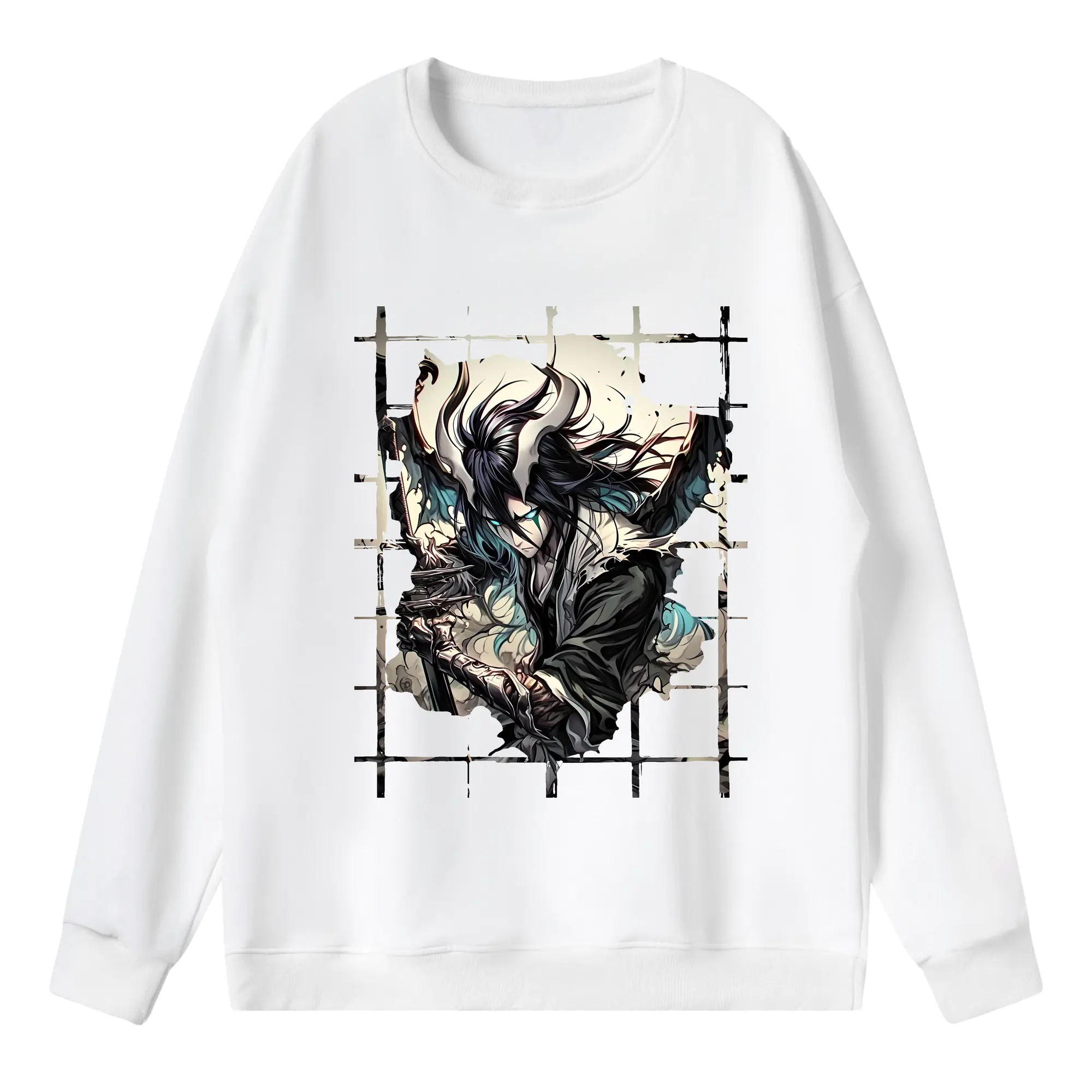 ブリーチ グッズ ウルキオラ・シファー - 薄手 クルーネック スウェット 裏毛260g · ポリエステル 春秋向け カジュアル 男女兼用 · トレーナー デイリー スポーツ 散歩に最適