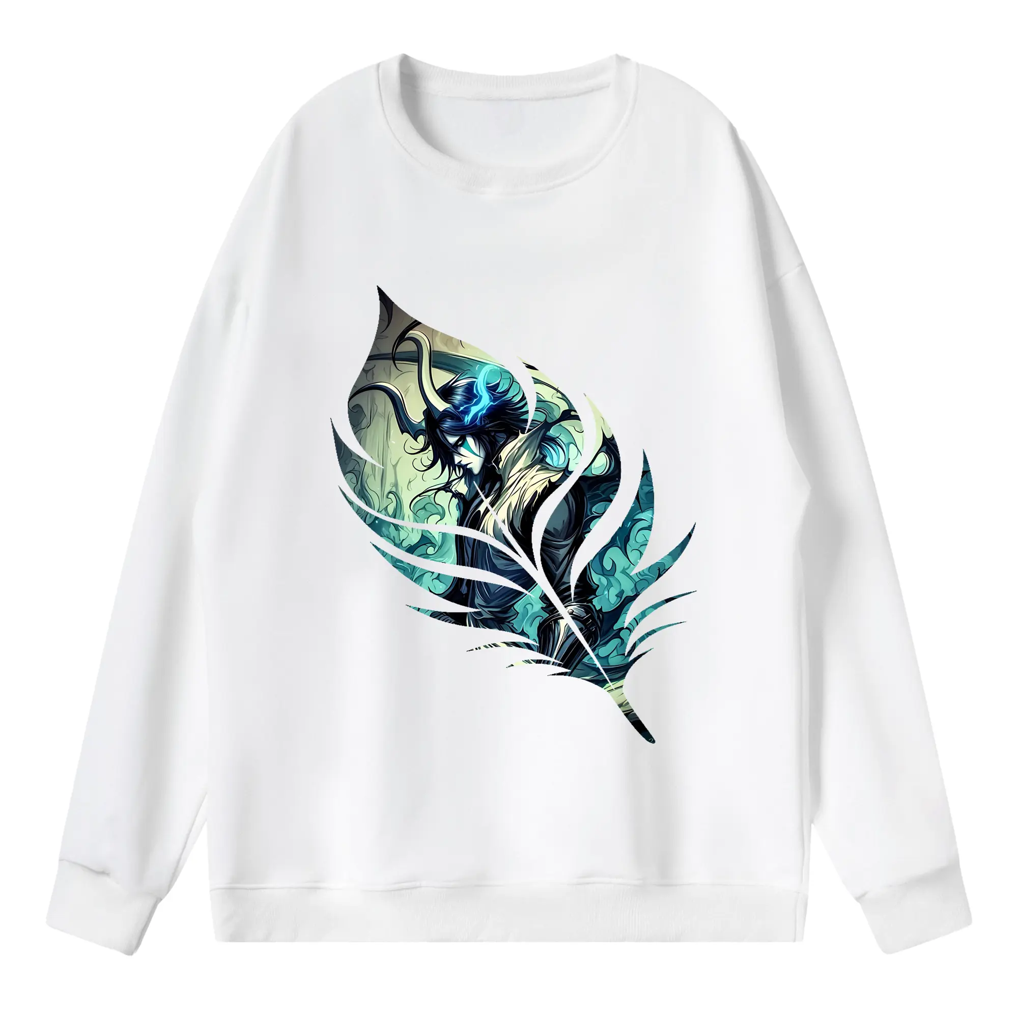 ブリーチ グッズ ウルキオラ・シファー - 薄手 クルーネック スウェット 裏毛260g · ポリエステル 春秋向け カジュアル 男女兼用 · トレーナー デイリー スポーツ 散歩に最適