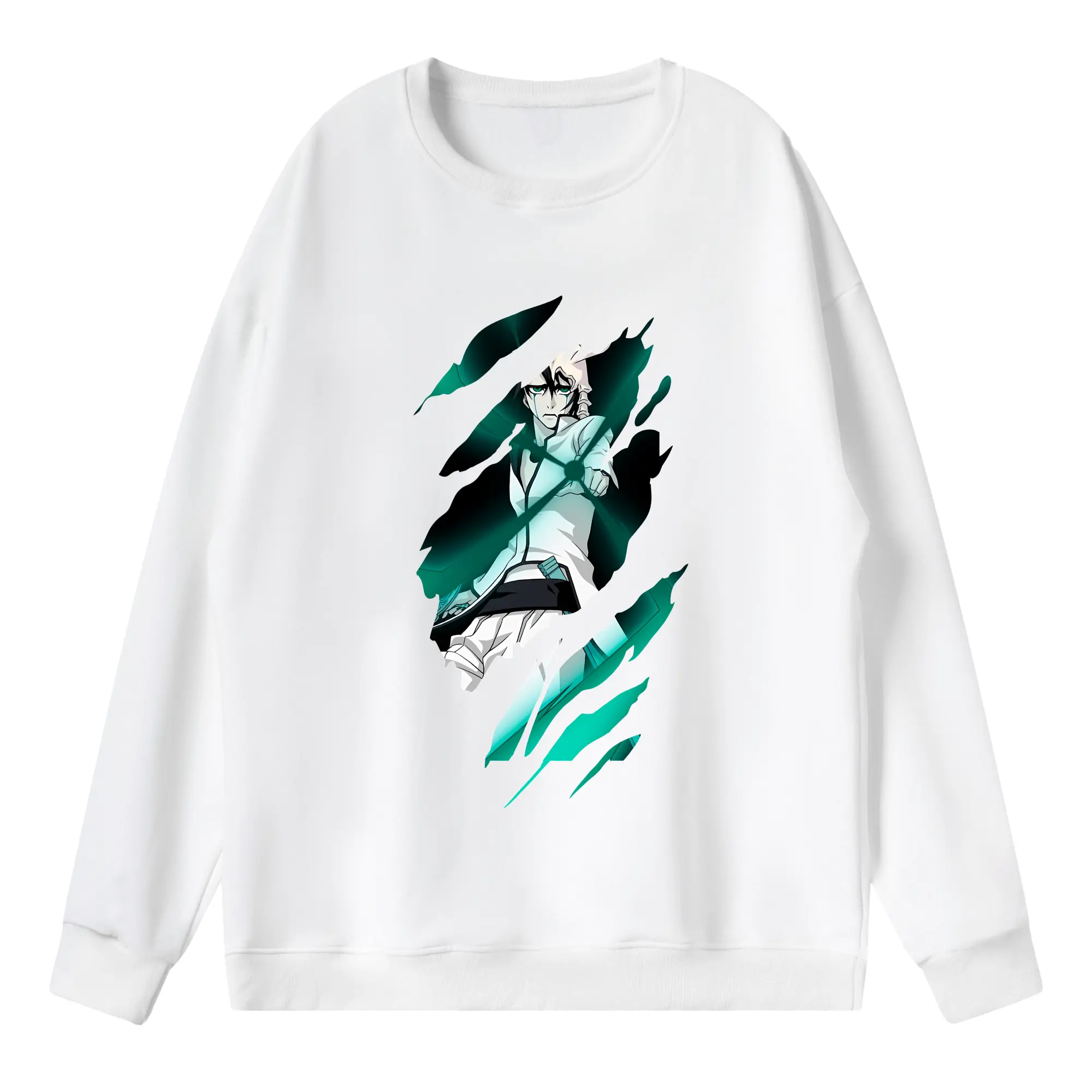 ブリーチ グッズ ウルキオラ・シファー - 薄手 クルーネック スウェット 裏毛260g · ポリエステル 春秋向け カジュアル 男女兼用 · トレーナー デイリー スポーツ 散歩に最適
