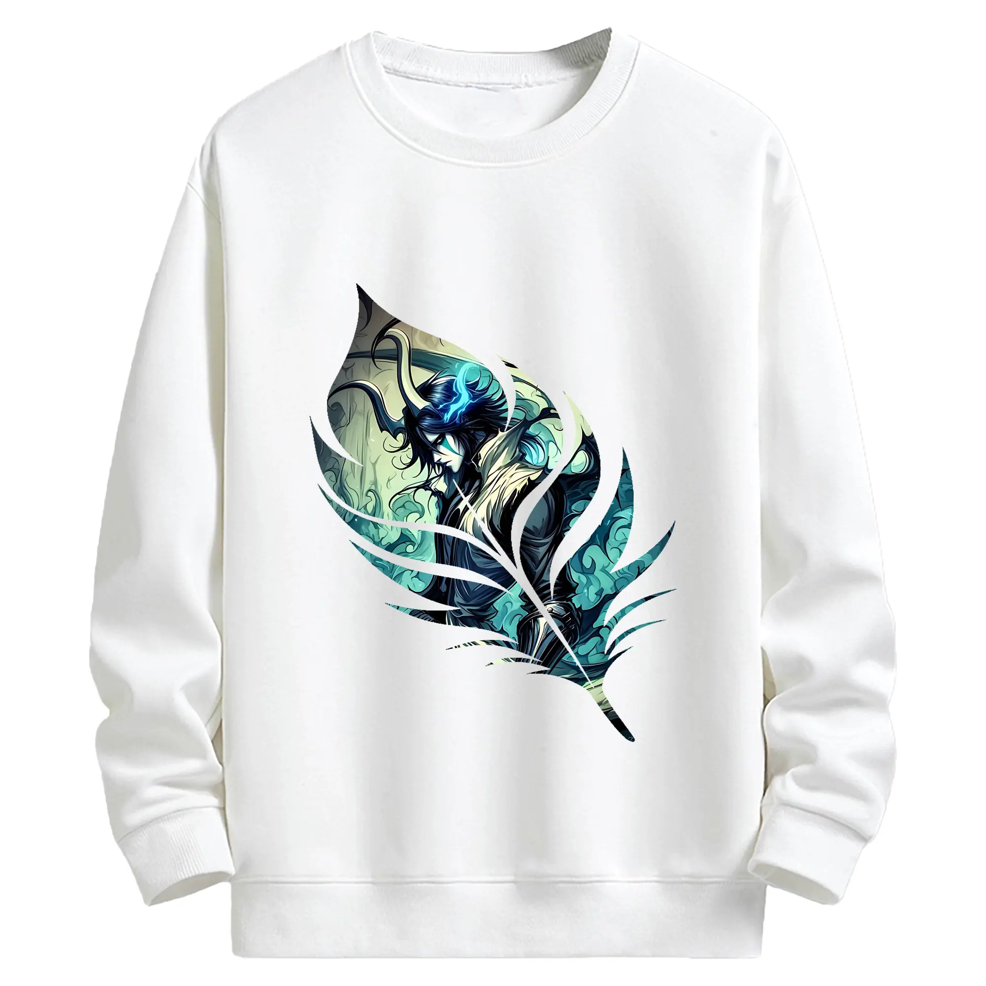 ブリーチ グッズ ウルキオラ・シファー - キッズ クルーネックスウェットシャツ ・ フロントプリント ・ 綿80％ ポリエステル20％ ・ 快適 通学 スポーツ 日常使い お散歩用