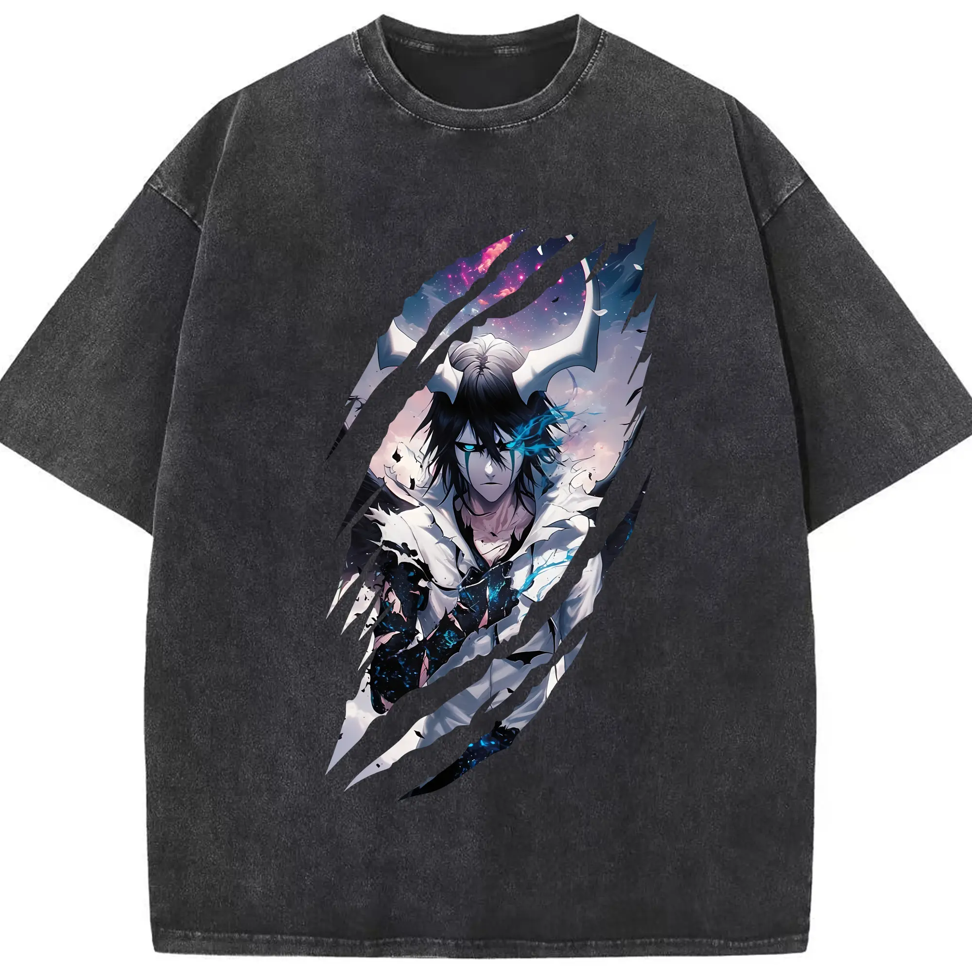 ブリーチ グッズ ウルキオラ・シファー - 綿100％ ヴィンテージ風 半袖Tシャツ ・ フロントプリント ・ 柔らか肌触り ・ 通気性 快適 ・ スポーツ カジュアル 外出用