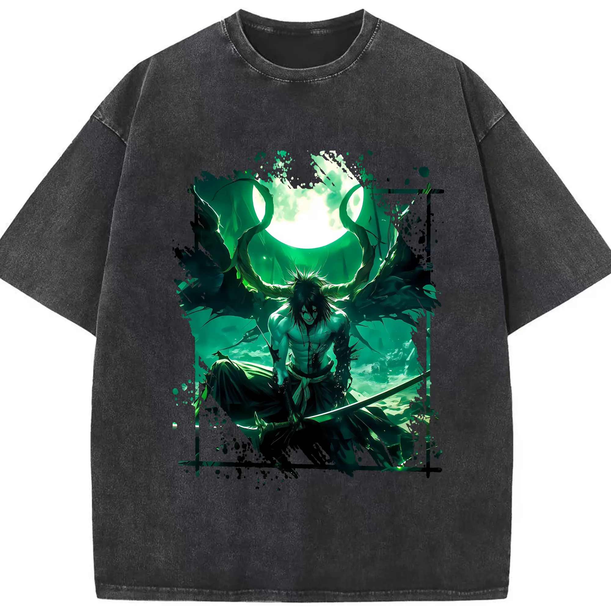 ブリーチ グッズ ウルキオラ・シファー - 綿100％ ヴィンテージ風 半袖Tシャツ ・ フロントプリント ・ 柔らか肌触り ・ 通気性 快適 ・ スポーツ カジュアル 外出用