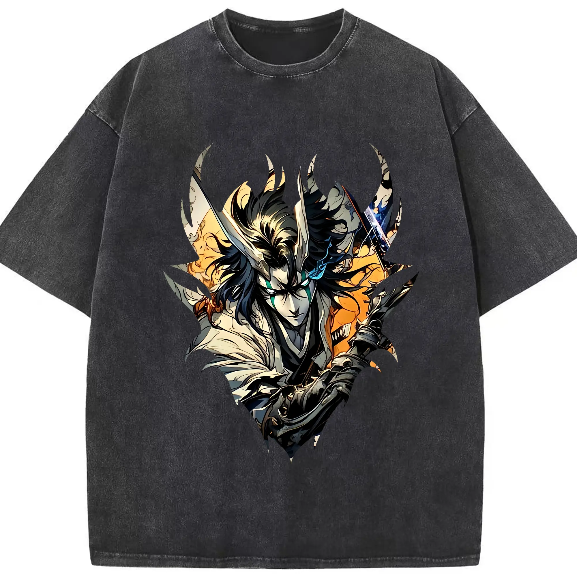 ブリーチ グッズ ウルキオラ・シファー - 綿100％ ヴィンテージ風 半袖Tシャツ ・ フロントプリント ・ 柔らか肌触り ・ 通気性 快適 ・ スポーツ カジュアル 外出用
