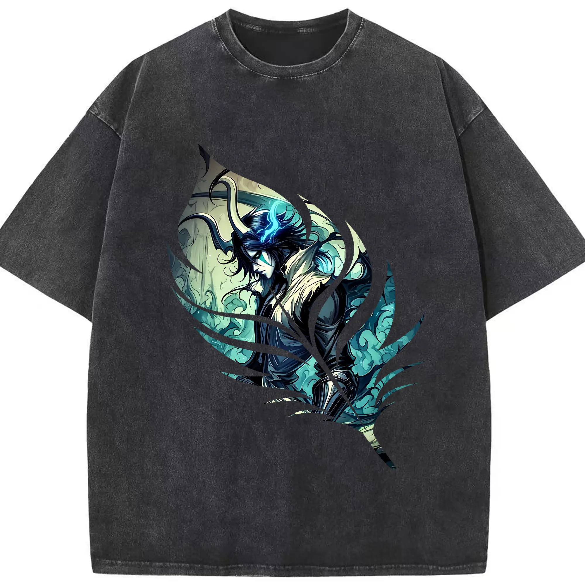 ブリーチ グッズ ウルキオラ・シファー - 綿100％ ヴィンテージ風 半袖Tシャツ ・ フロントプリント ・ 柔らか肌触り ・ 通気性 快適 ・ スポーツ カジュアル 外出用