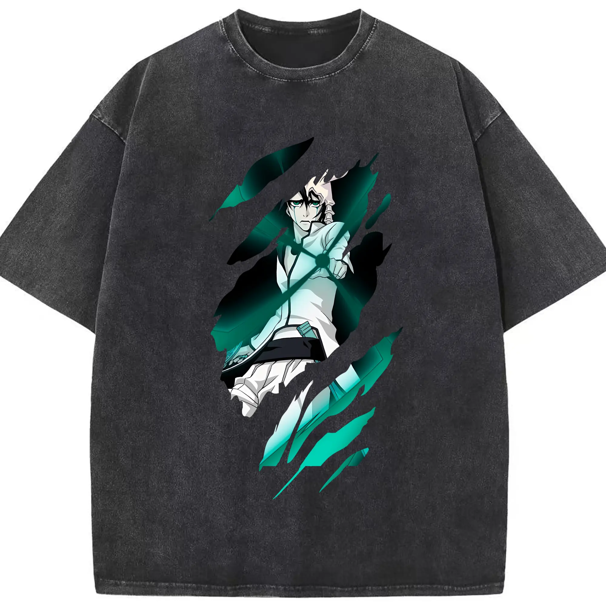 ブリーチ グッズ ウルキオラ・シファー - 綿100％ ヴィンテージ風 半袖Tシャツ ・ フロントプリント ・ 柔らか肌触り ・ 通気性 快適 ・ スポーツ カジュアル 外出用