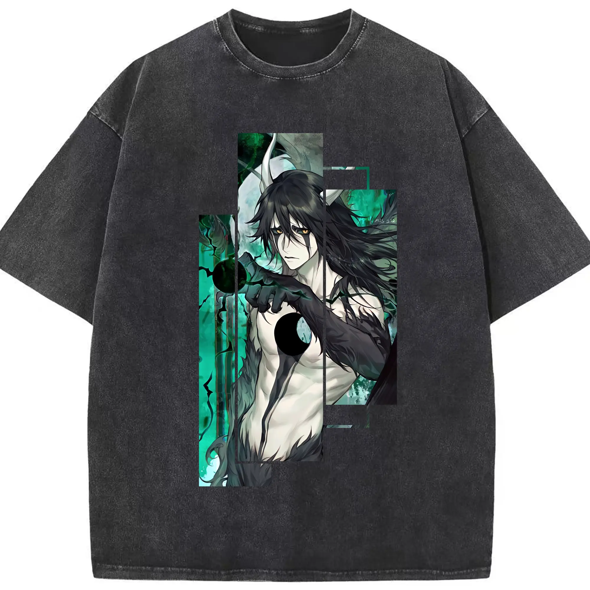 ブリーチ グッズ ウルキオラ・シファー - 綿100％ ヴィンテージ風 半袖Tシャツ ・ フロントプリント ・ 柔らか肌触り ・ 通気性 快適 ・ スポーツ カジュアル 外出用