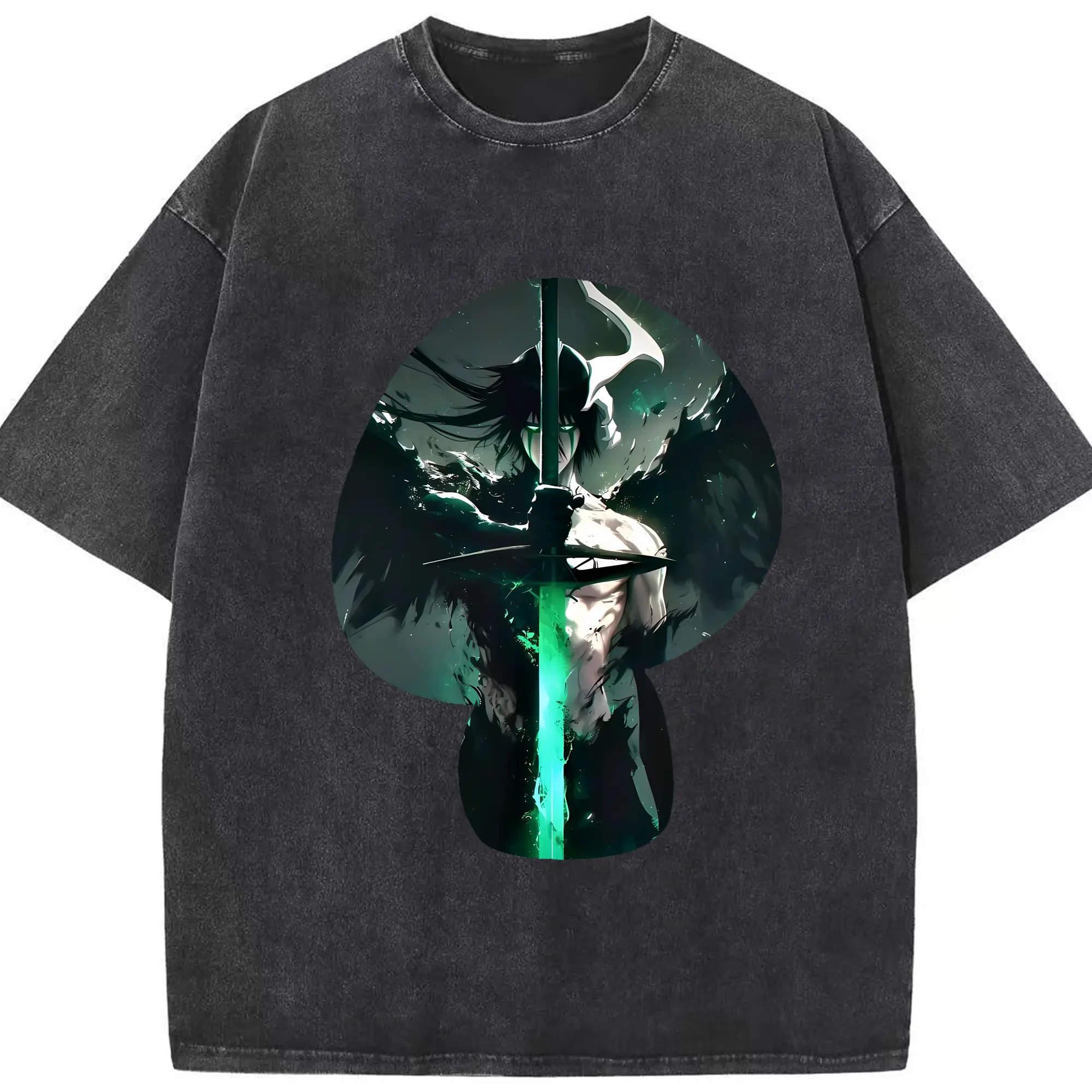 ブリーチ グッズ ウルキオラ・シファー - 綿100％ ヴィンテージ風 半袖Tシャツ ・ フロントプリント ・ 柔らか肌触り ・ 通気性 快適 ・ スポーツ カジュアル 外出用