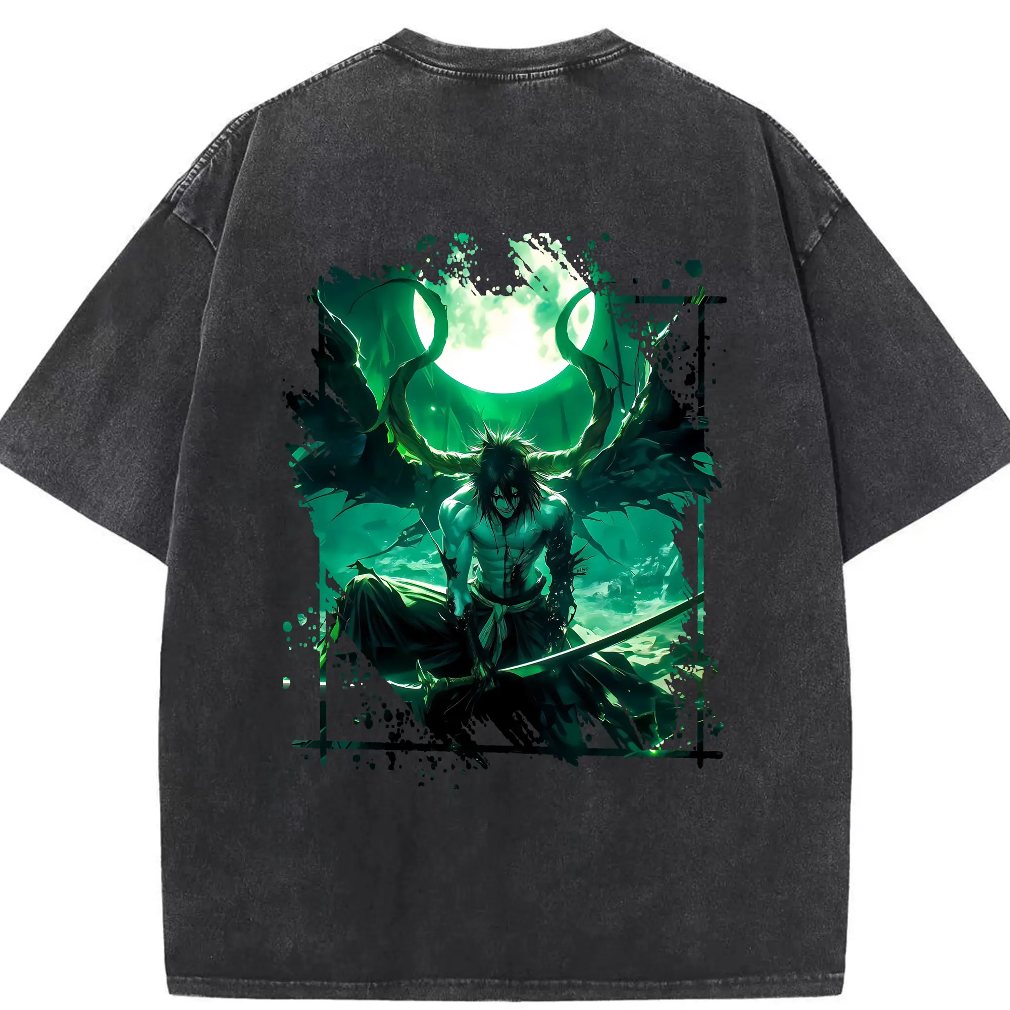 ブリーチ グッズ ウルキオラ・シファー - 綿100％ ヴィンテージ風 半袖Tシャツ ・ 背面プリント ・ 柔らか肌触り ・ 通気性 快適 ・ スポーツ カジュアル 外出用