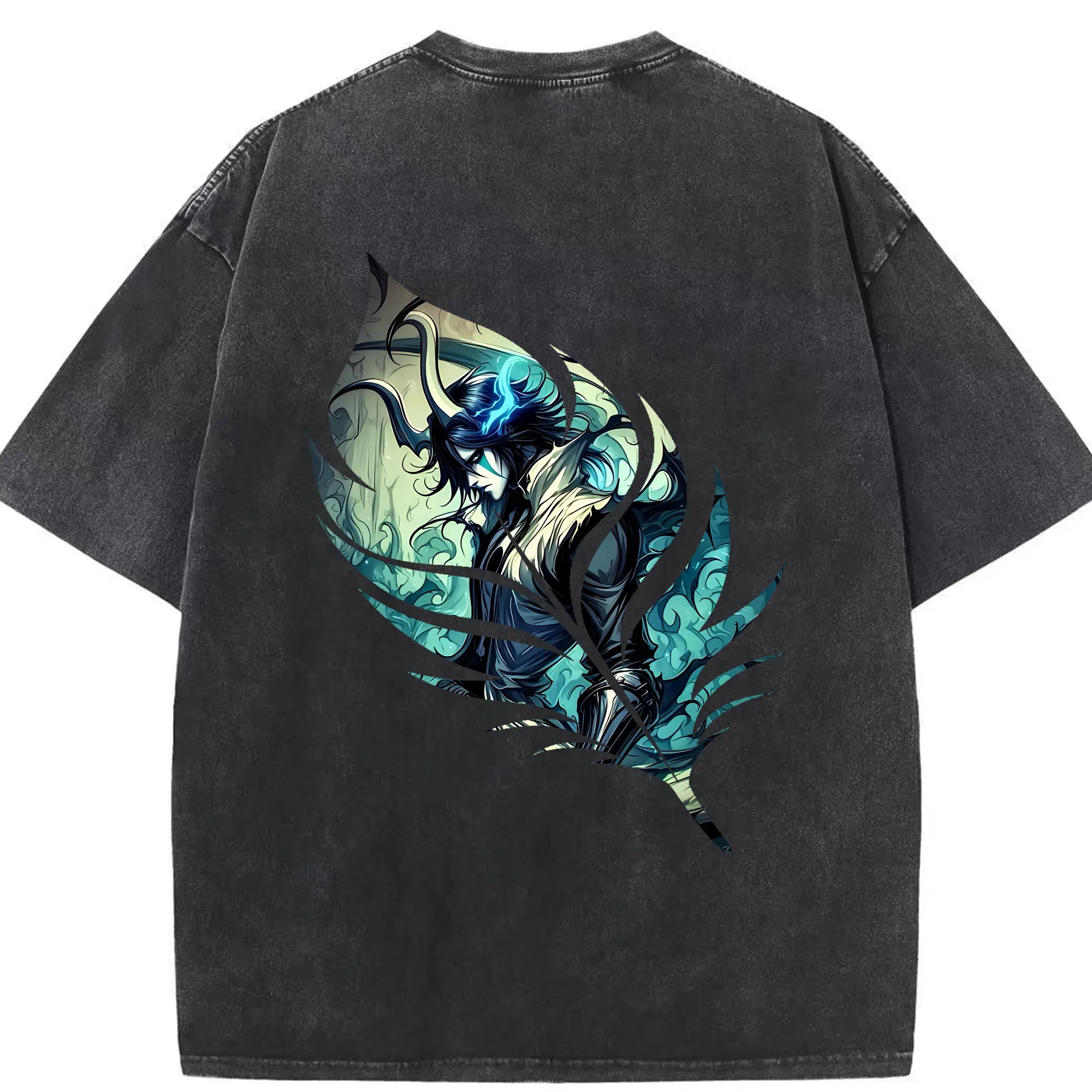 ブリーチ グッズ ウルキオラ・シファー - 綿100％ ヴィンテージ風 半袖Tシャツ ・ 背面プリント ・ 柔らか肌触り ・ 通気性 快適 ・ スポーツ カジュアル 外出用