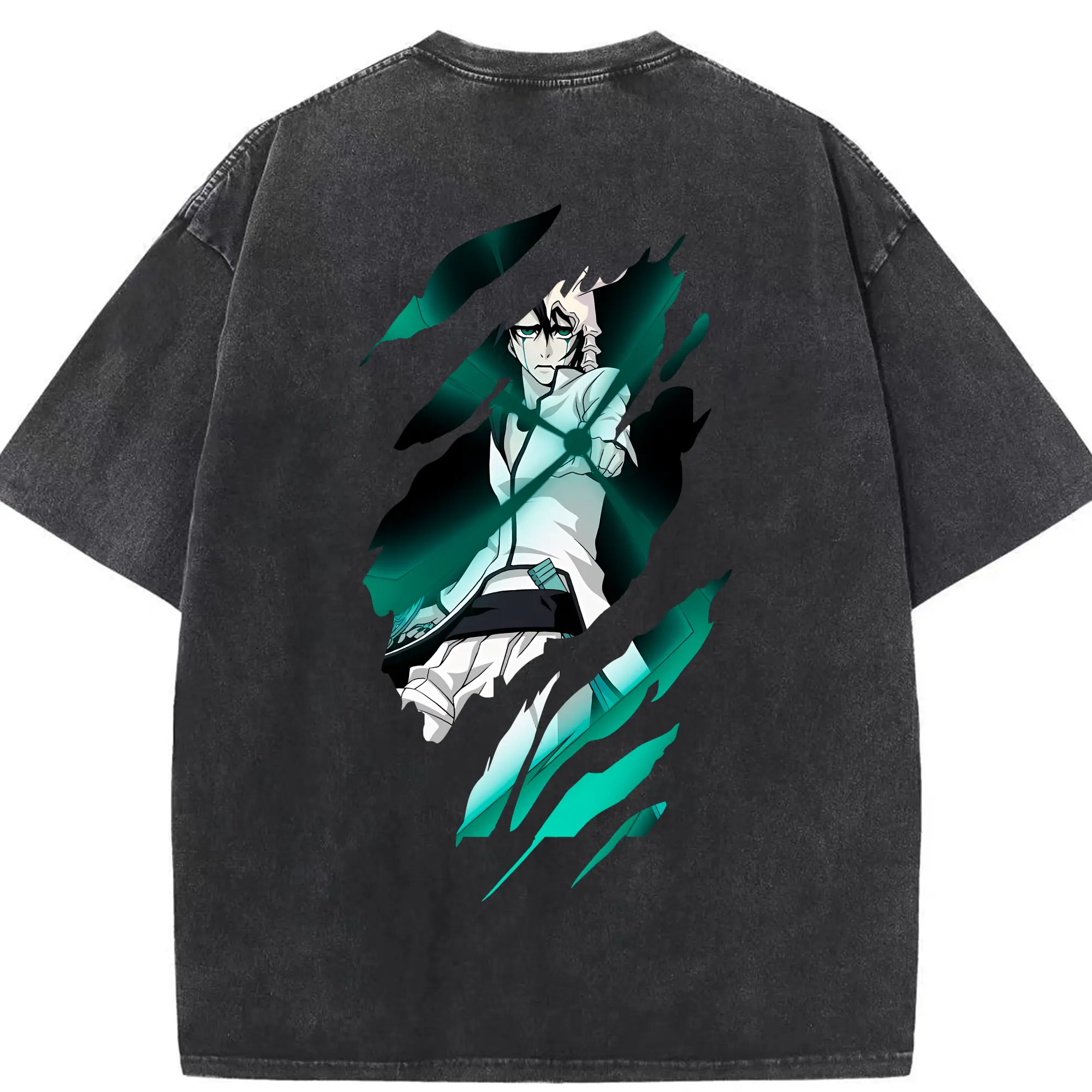 ブリーチ グッズ ウルキオラ・シファー - 綿100％ ヴィンテージ風 半袖Tシャツ ・ 背面プリント ・ 柔らか肌触り ・ 通気性 快適 ・ スポーツ カジュアル 外出用