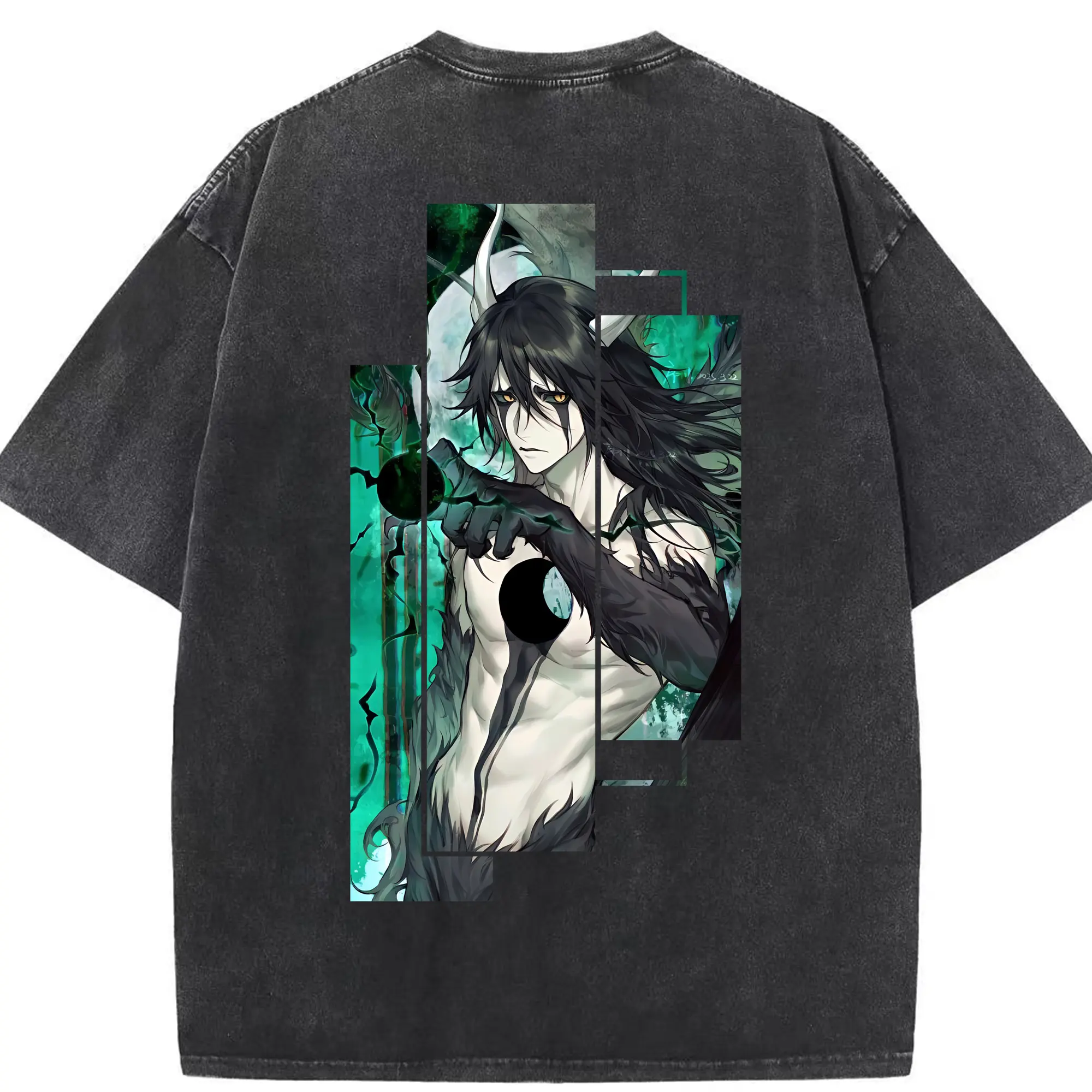 ブリーチ グッズ ウルキオラ・シファー - 綿100％ ヴィンテージ風 半袖Tシャツ ・ 背面プリント ・ 柔らか肌触り ・ 通気性 快適 ・ スポーツ カジュアル 外出用