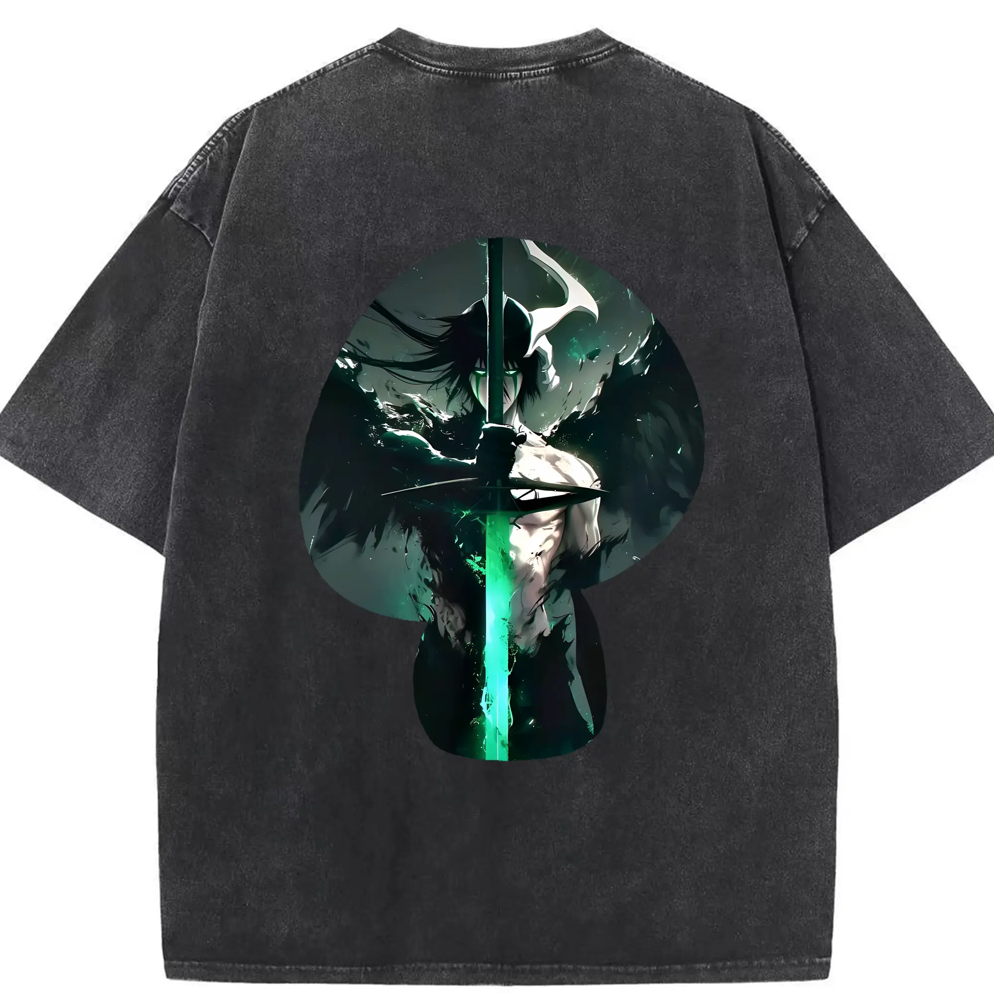 ブリーチ グッズ ウルキオラ・シファー - 綿100％ ヴィンテージ風 半袖Tシャツ ・ 背面プリント ・ 柔らか肌触り ・ 通気性 快適 ・ スポーツ カジュアル 外出用