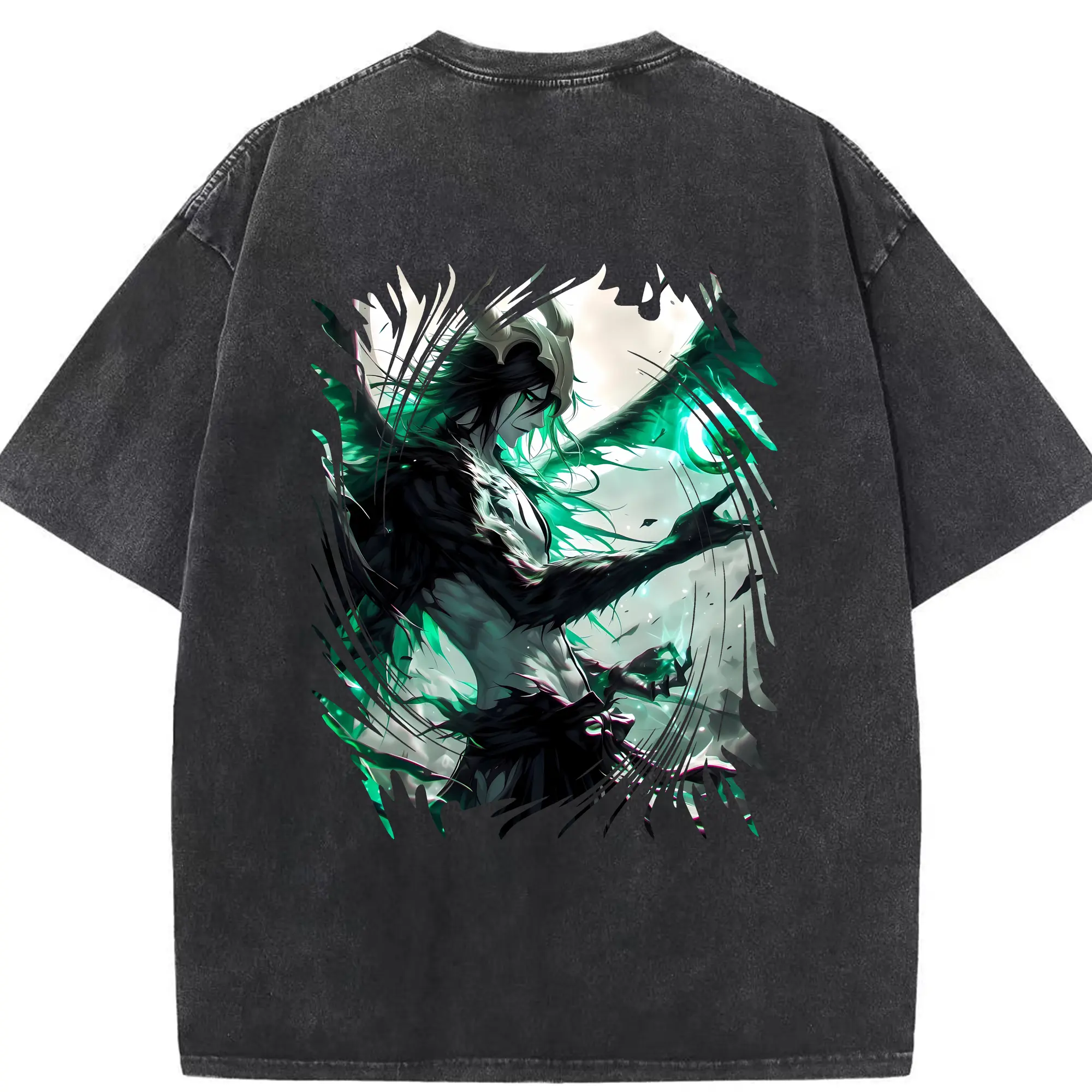 ブリーチ グッズ ウルキオラ・シファー - 綿100％ ヴィンテージ風 半袖Tシャツ ・ 背面プリント ・ 柔らか肌触り ・ 通気性 快適 ・ スポーツ カジュアル 外出用