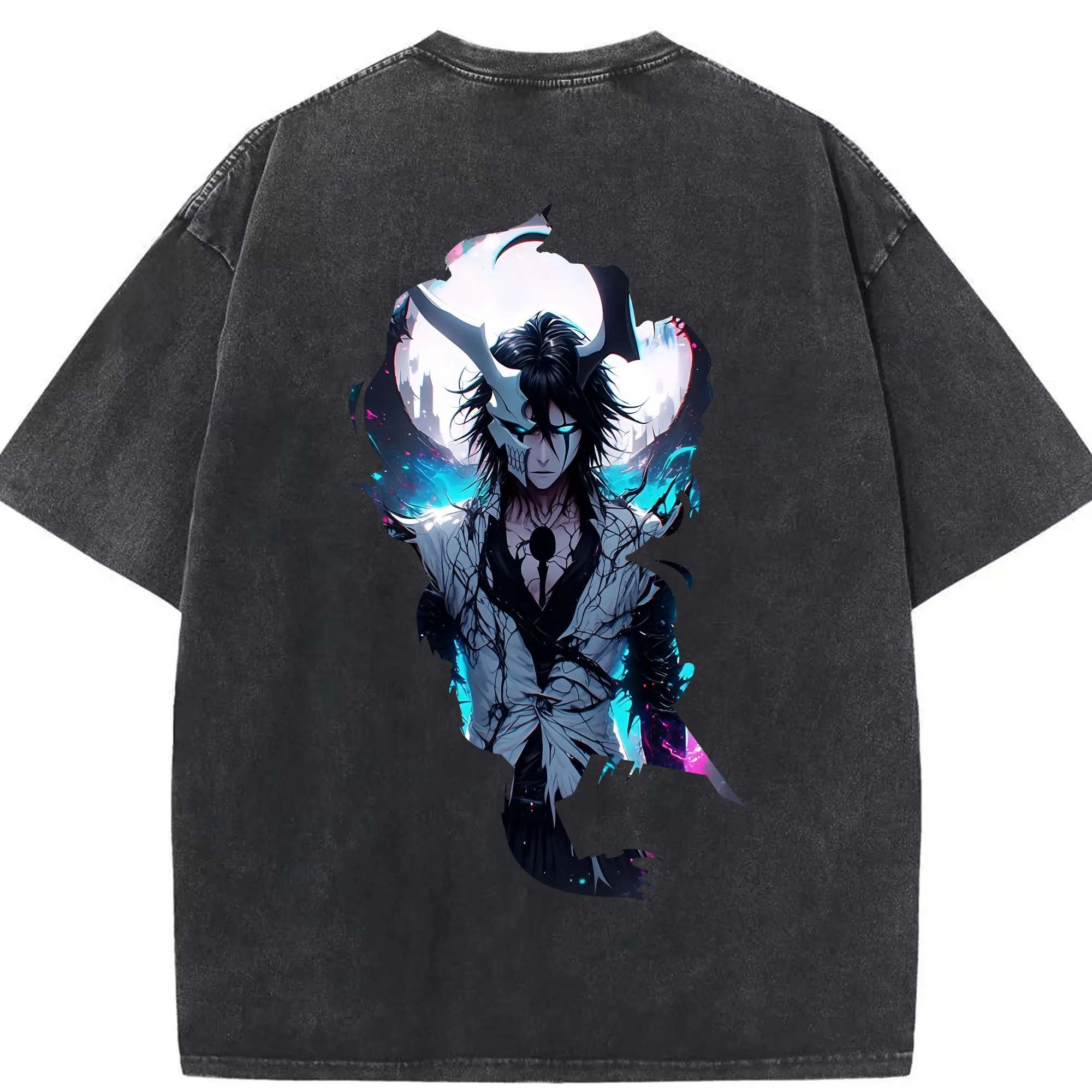 ブリーチ グッズ ウルキオラ・シファー - 綿100％ ヴィンテージ風 半袖Tシャツ ・ 背面プリント ・ 柔らか肌触り ・ 通気性 快適 ・ スポーツ カジュアル 外出用