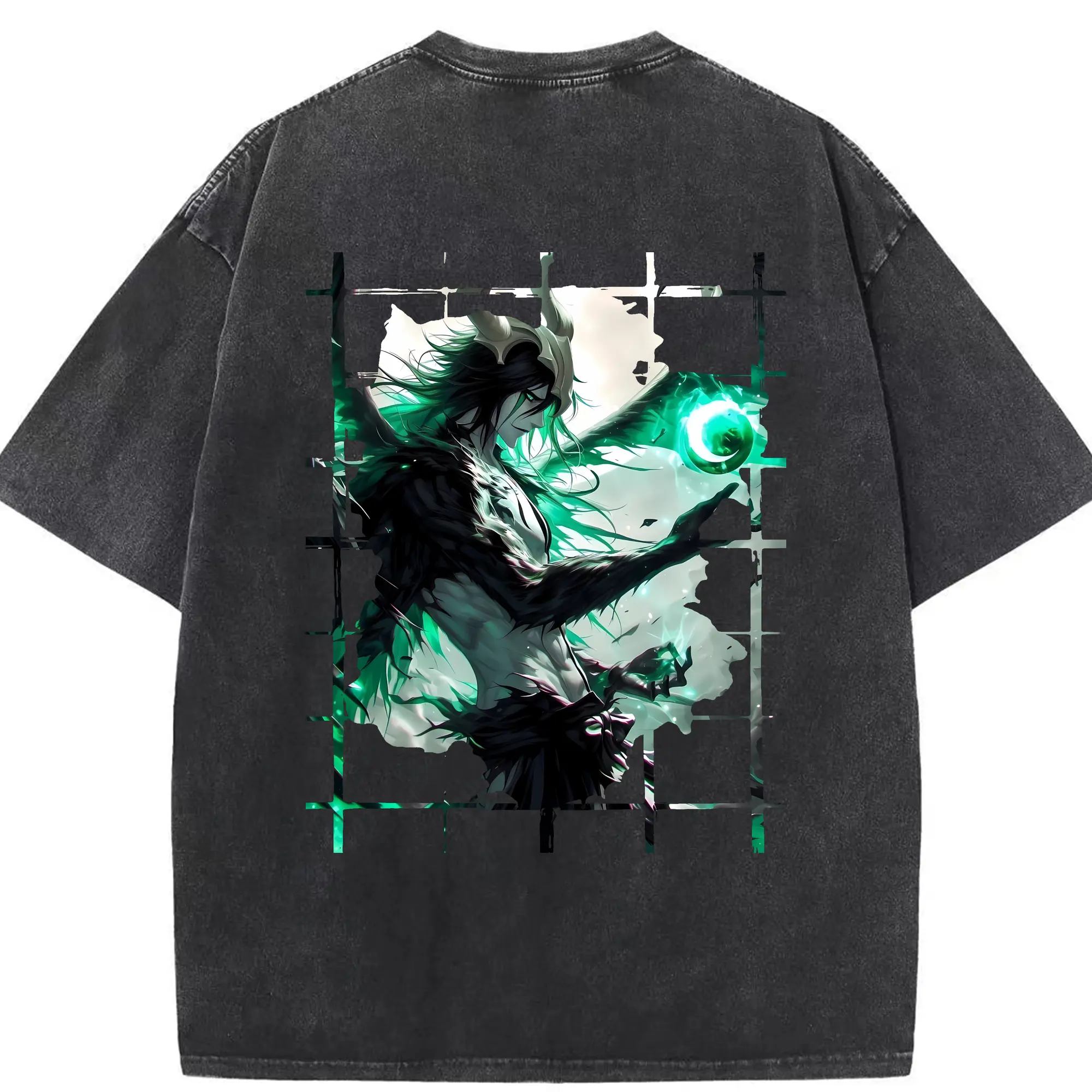 ブリーチ グッズ ウルキオラ・シファー - 綿100％ ヴィンテージ風 半袖Tシャツ ・ 背面プリント ・ 柔らか肌触り ・ 通気性 快適 ・ スポーツ カジュアル 外出用