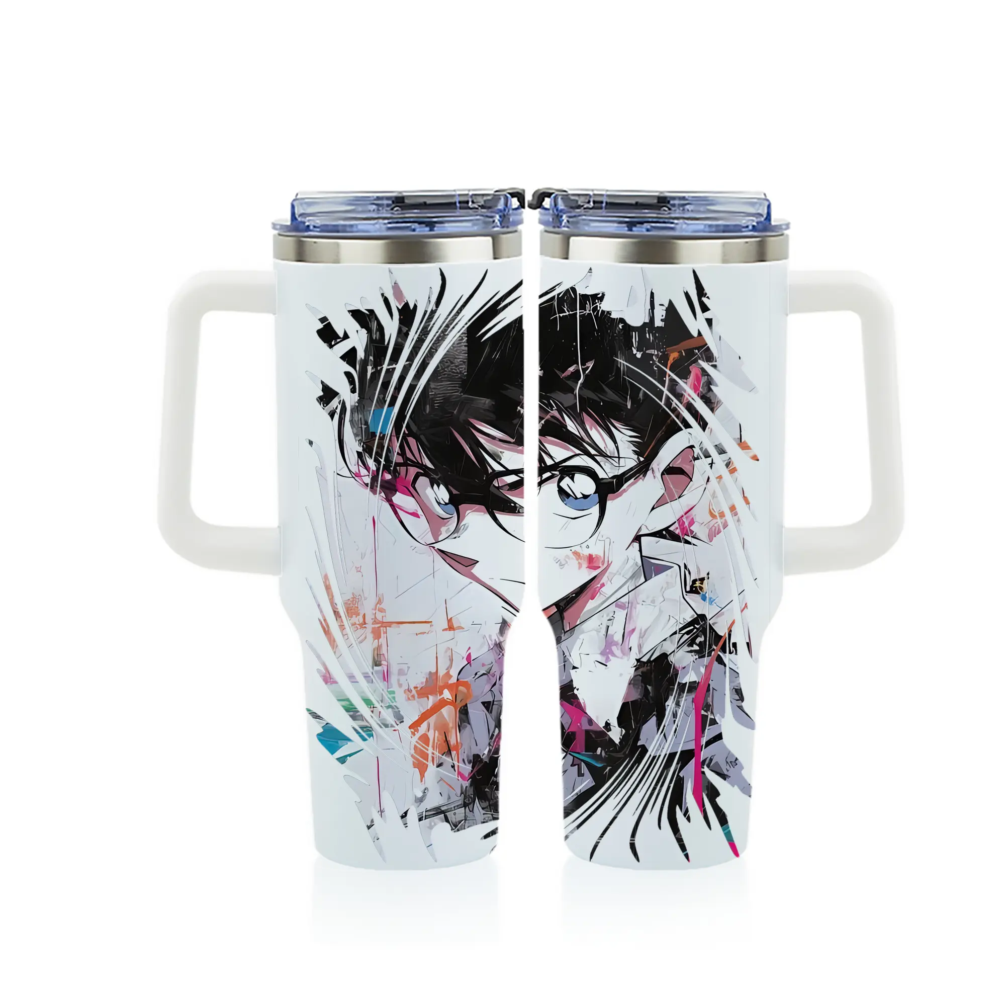 名探偵コナン グッズ 江戸川 コナン - 1200mL フルプリント車用タンブラー ・ 304ステンレス 内側 ・ 201ステンレス 外側 ・ 保温 保冷 ・ 通勤 ドライブ アウトドア用