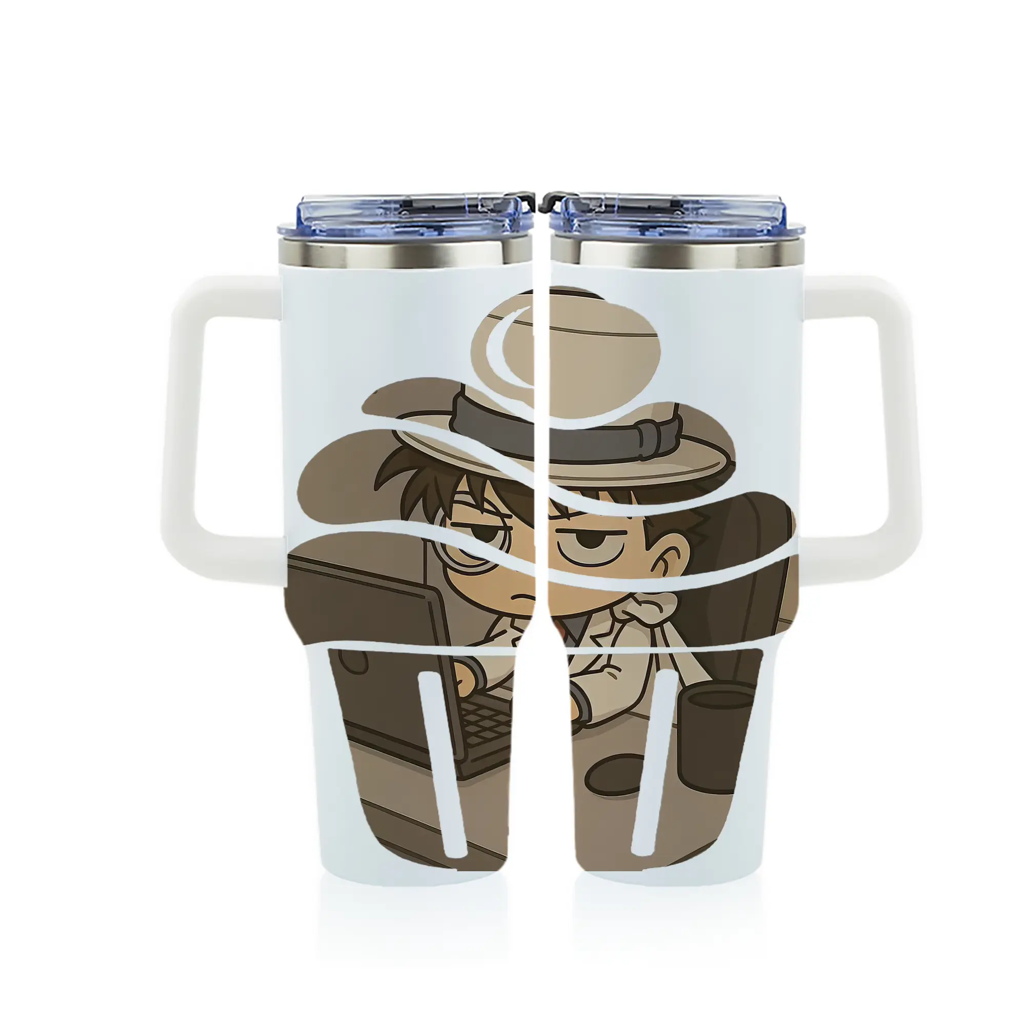 名探偵コナン グッズ 江戸川 コナン - 1200mL フルプリント車用タンブラー ・ 304ステンレス 内側 ・ 201ステンレス 外側 ・ 保温 保冷 ・ 通勤 ドライブ アウトドア用