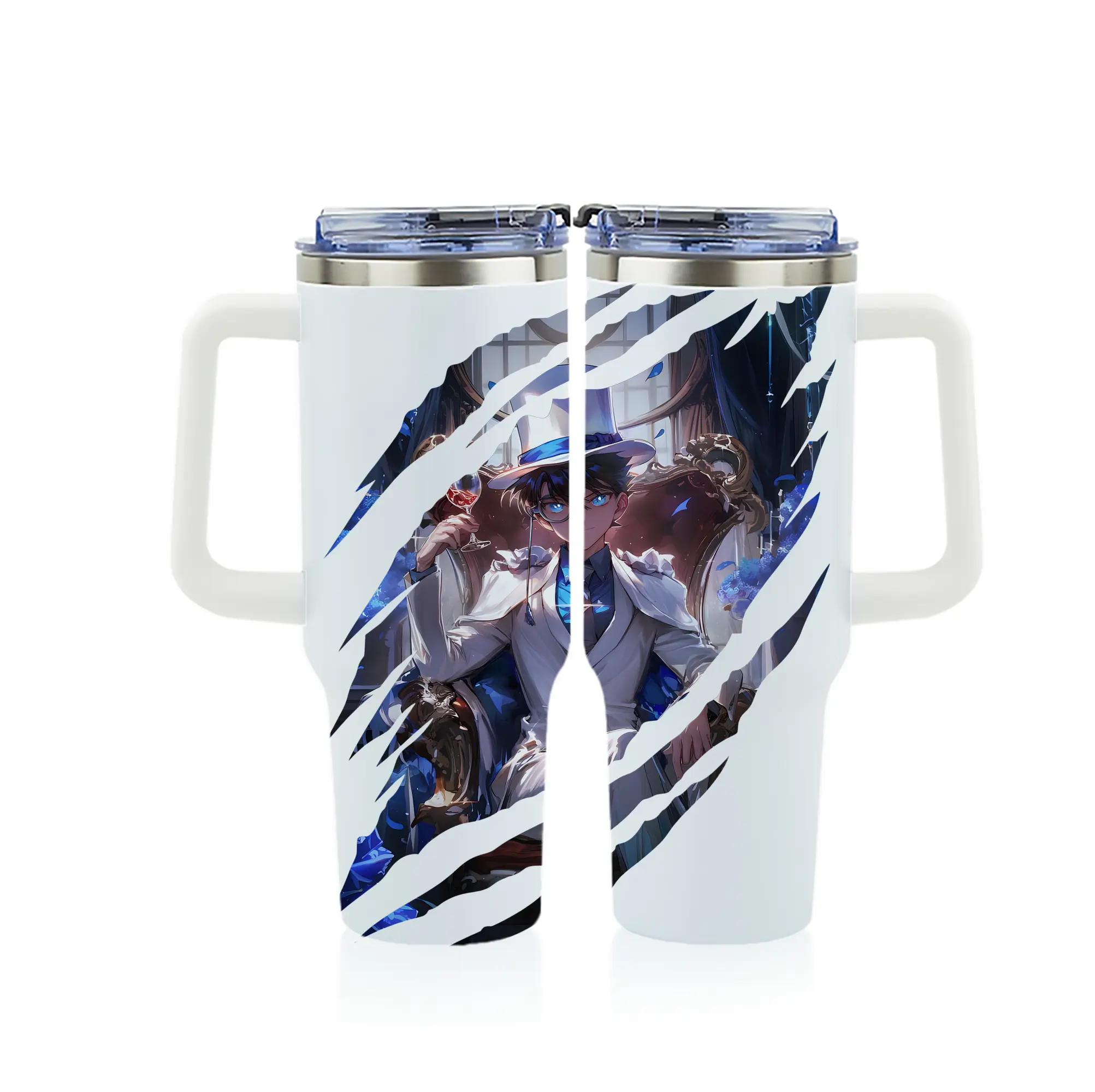 名探偵コナン グッズ 江戸川 コナン - 1200mL フルプリント車用タンブラー ・ 304ステンレス 内側 ・ 201ステンレス 外側 ・ 保温 保冷 ・ 通勤 ドライブ アウトドア用