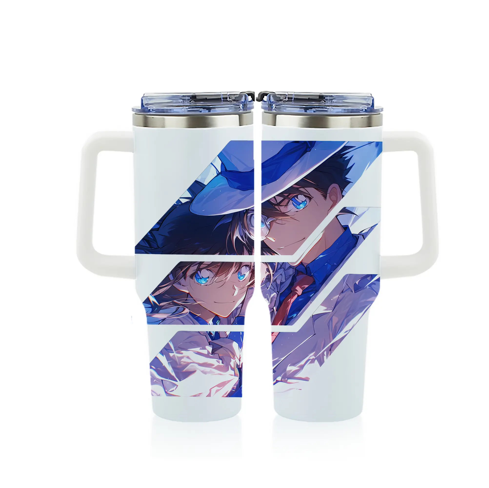 名探偵コナン グッズ 江戸川 コナン - 1200mL フルプリント車用タンブラー ・ 304ステンレス 内側 ・ 201ステンレス 外側 ・ 保温 保冷 ・ 通勤 ドライブ アウトドア用